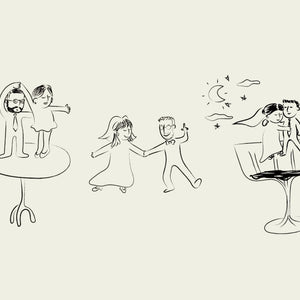 3 x Bespoke Cartoon People Doodles