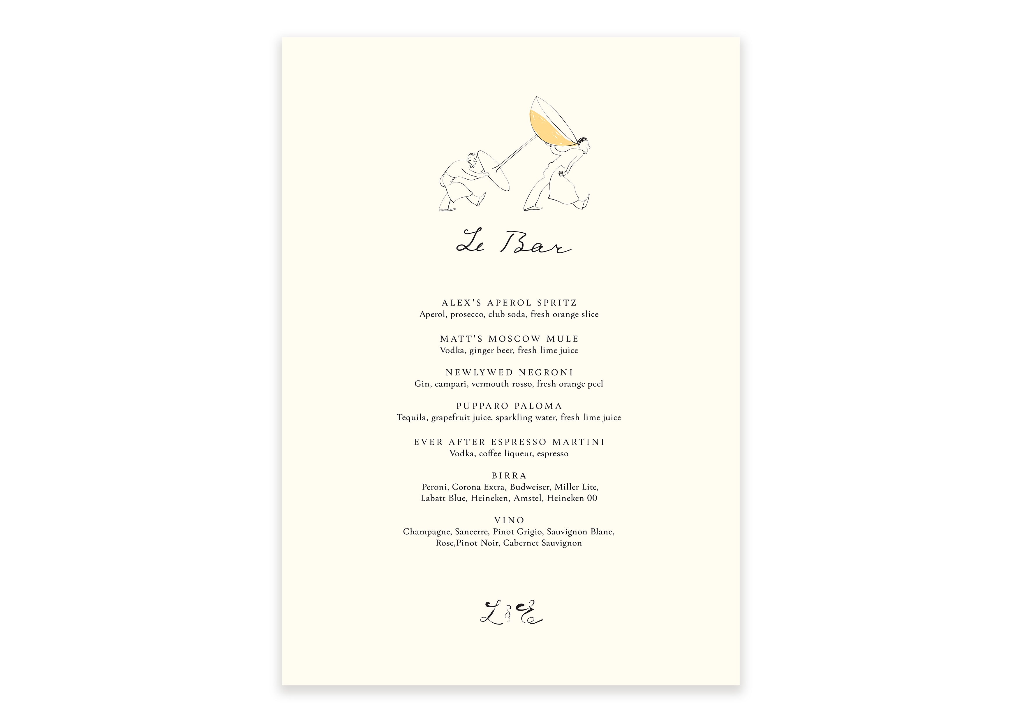 Parisian Lovers  - Digital Bar Menu (Print Yourself)