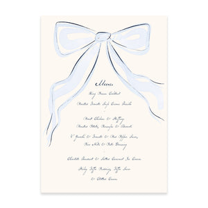 The Year Of The Bow  - A5 Dinner Menu with Bow Illustrations