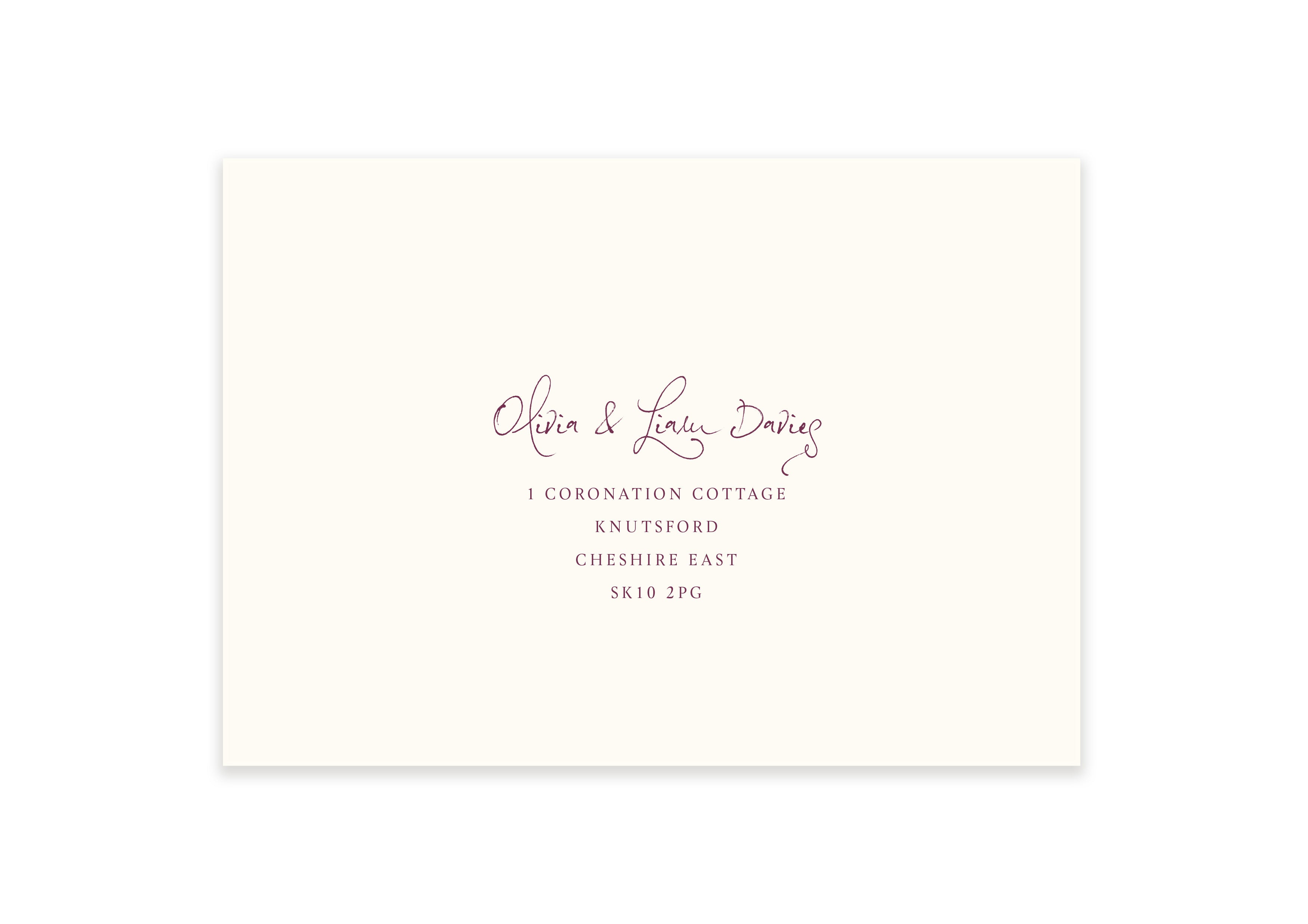 Mon Cheri - Purple Save The Date/Invite Envelope