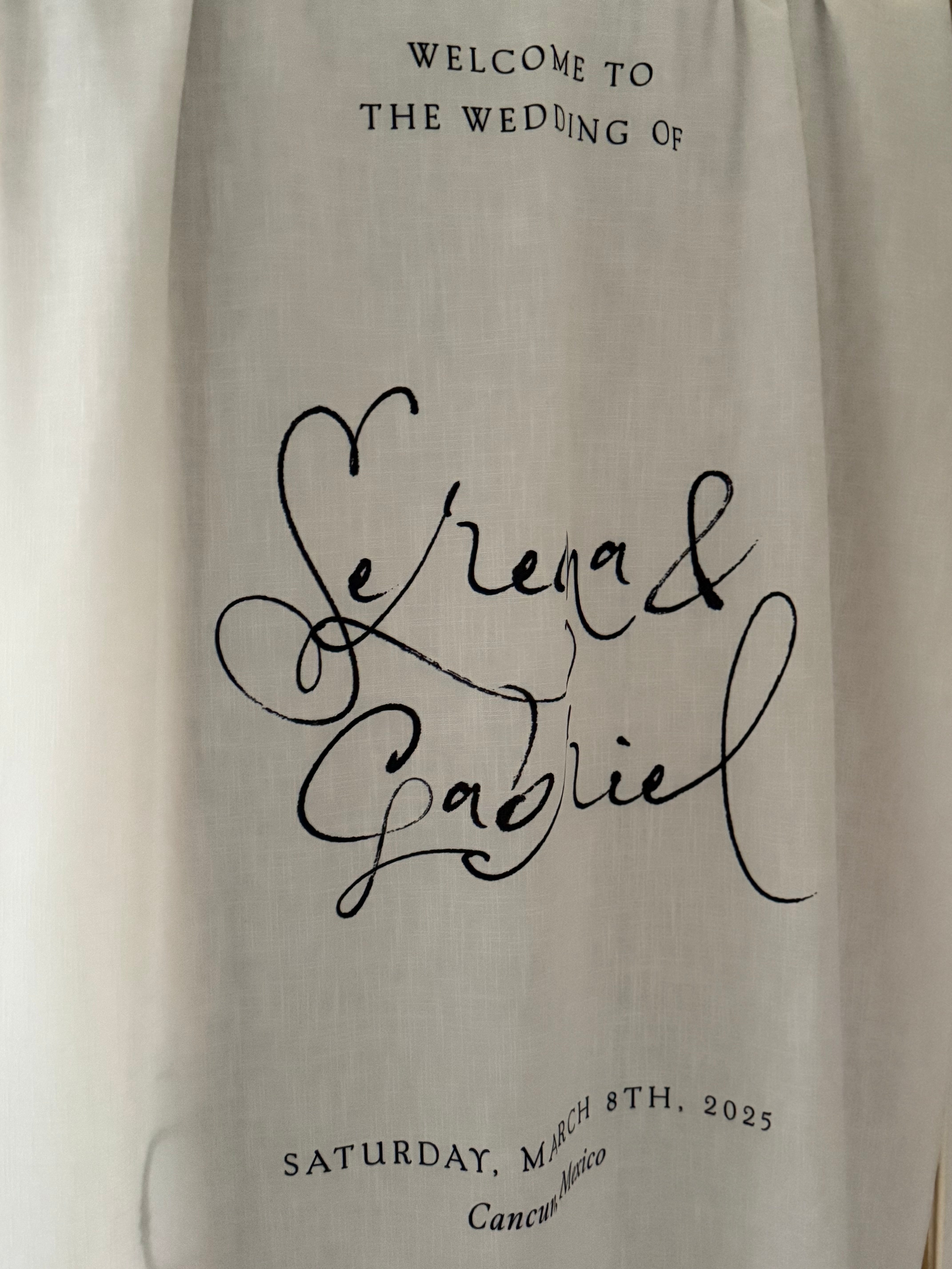 Soirée Romantique  - Fabric Welcome Sign