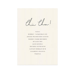 Handwritten Set  -  Bar Menu 1