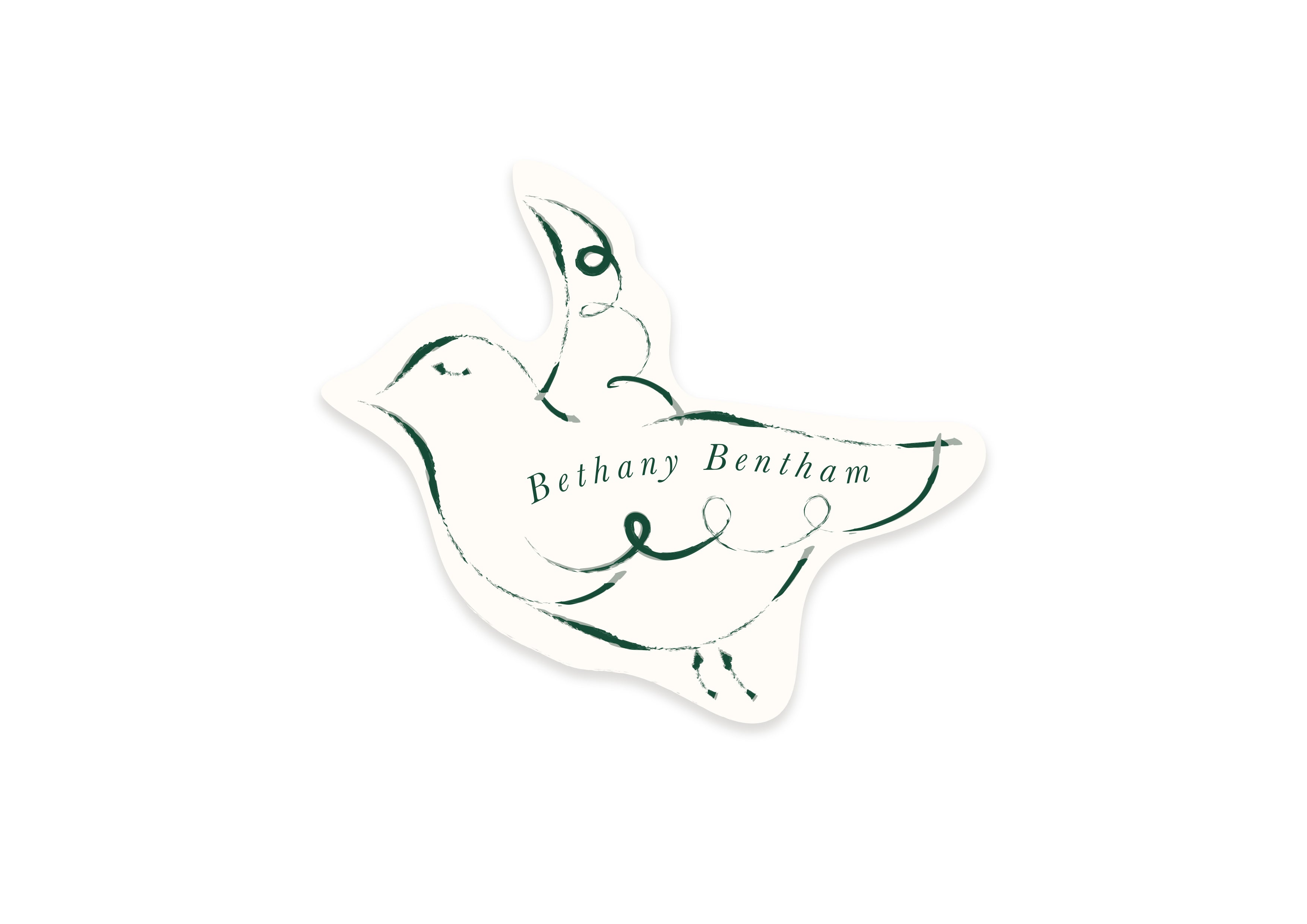Ten Story Signature - Lovebird Name Card - Green