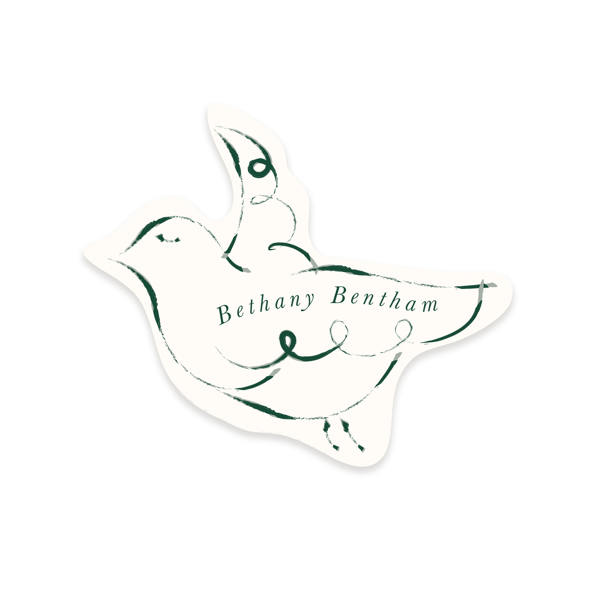 Ten Story Signature - Lovebird Name Card - Green