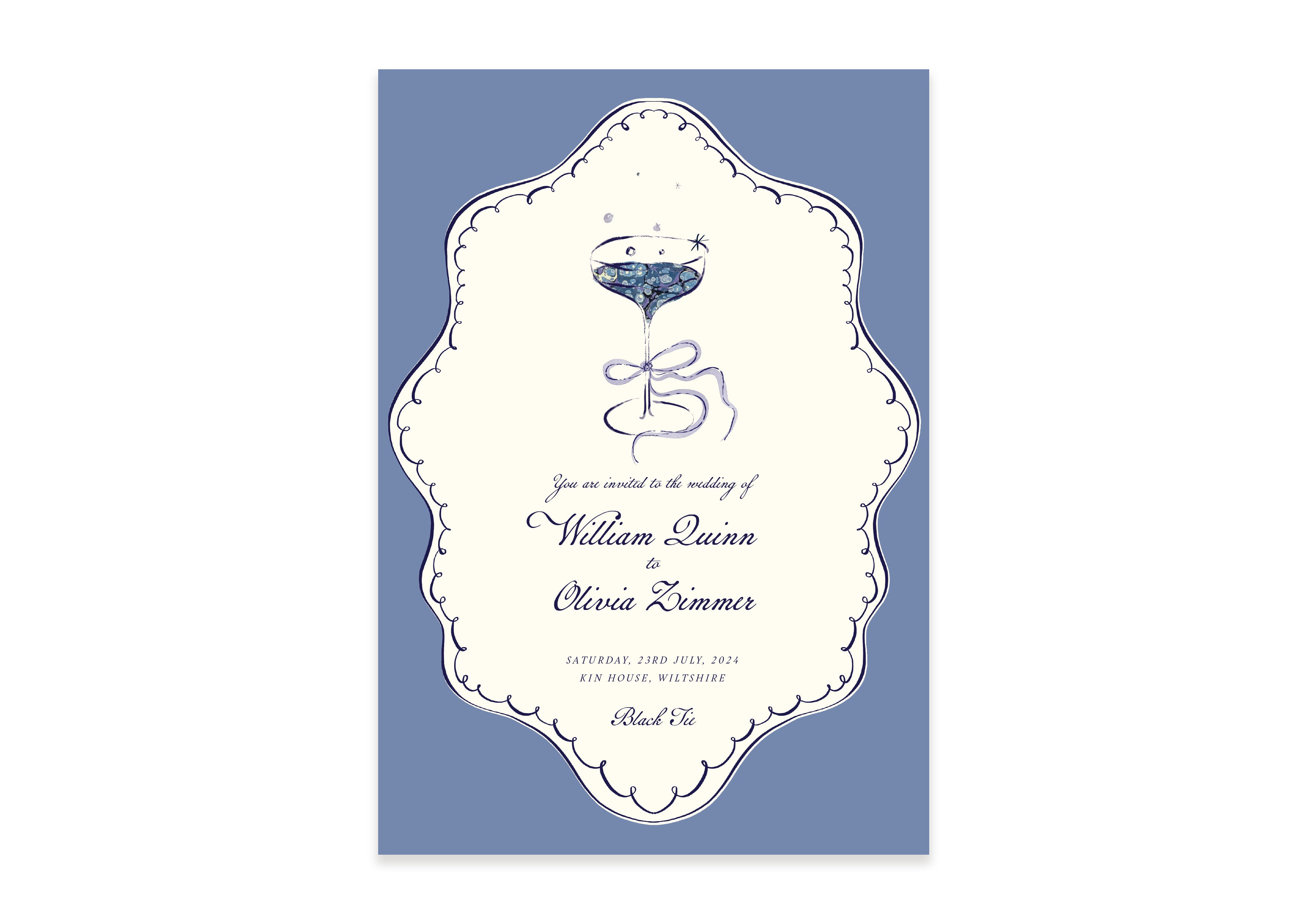 Mon Chéri - Blue Invitation