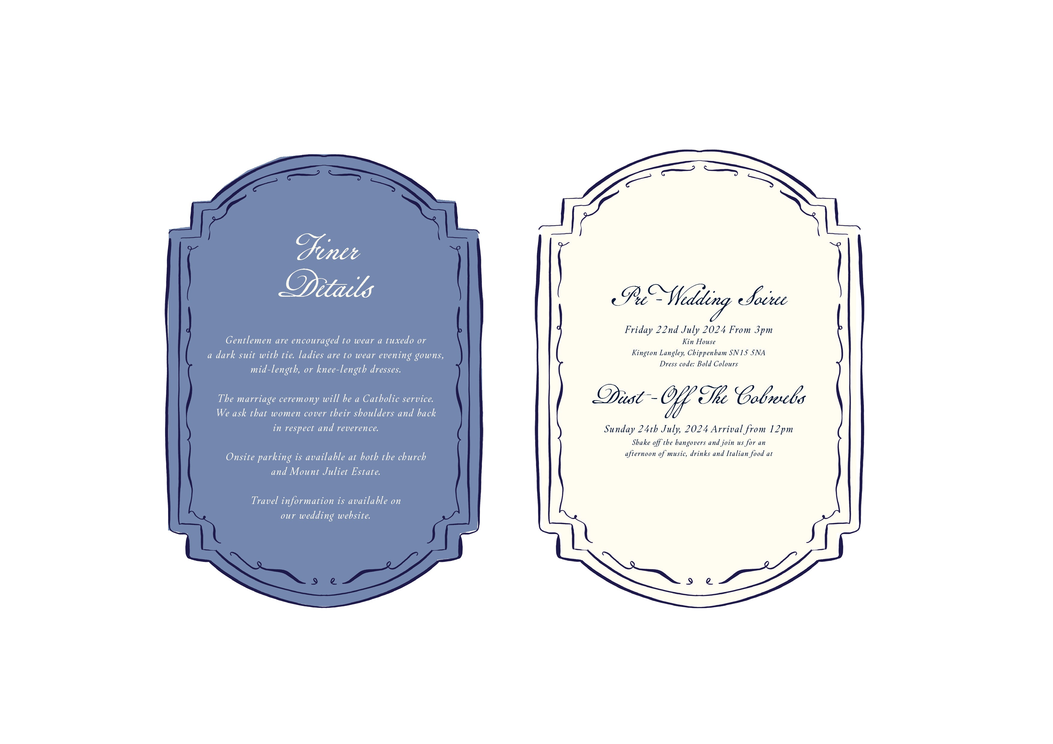 Mon Chéri - Blue Shaped Double-Sided Details Slip
