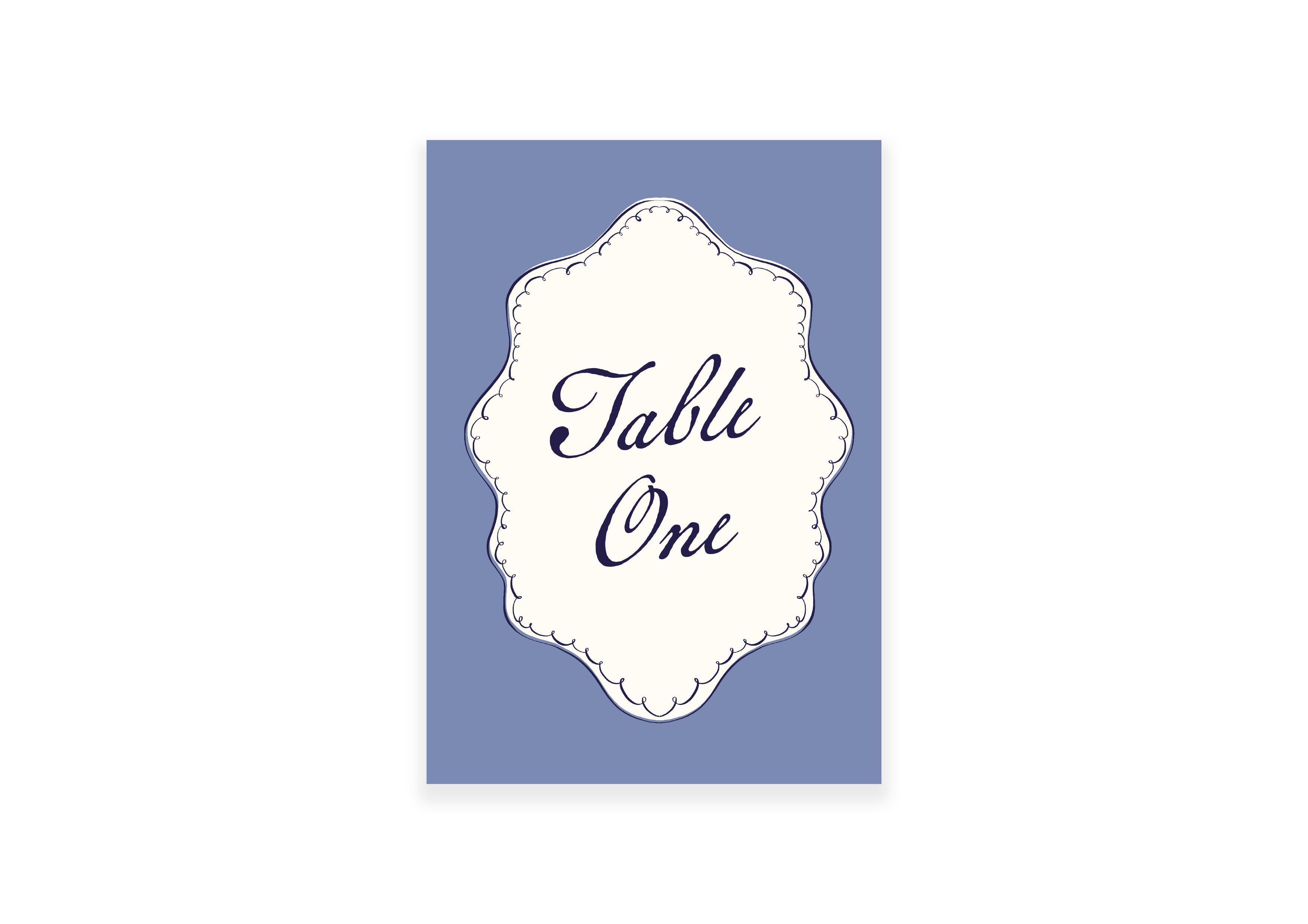 Mon Cheri - Table Number - Blue