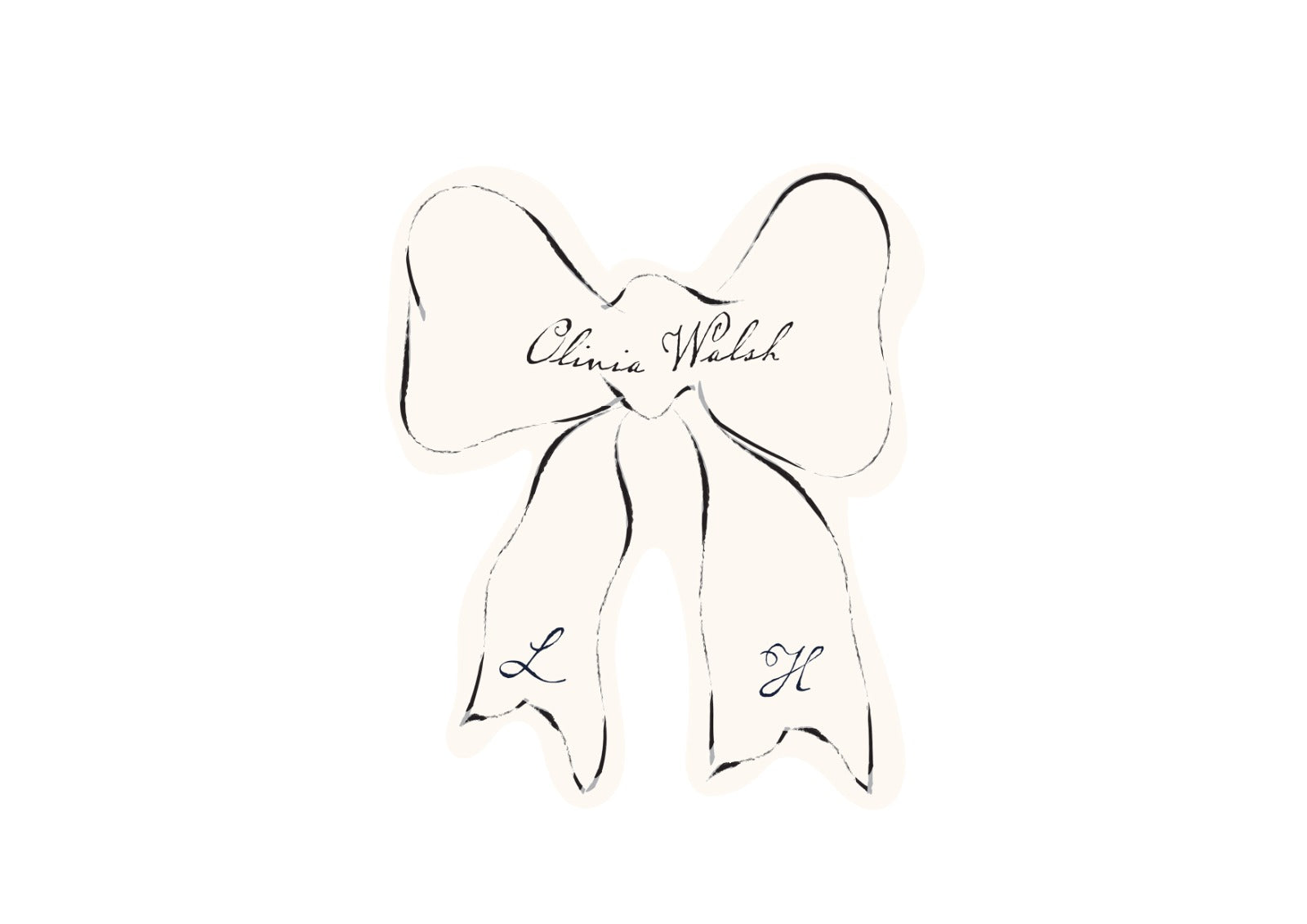 The Year Of The Bow - Bow Shaped Name Card