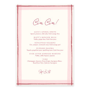 Ten Story Signature  -  Bar Menu - Pink