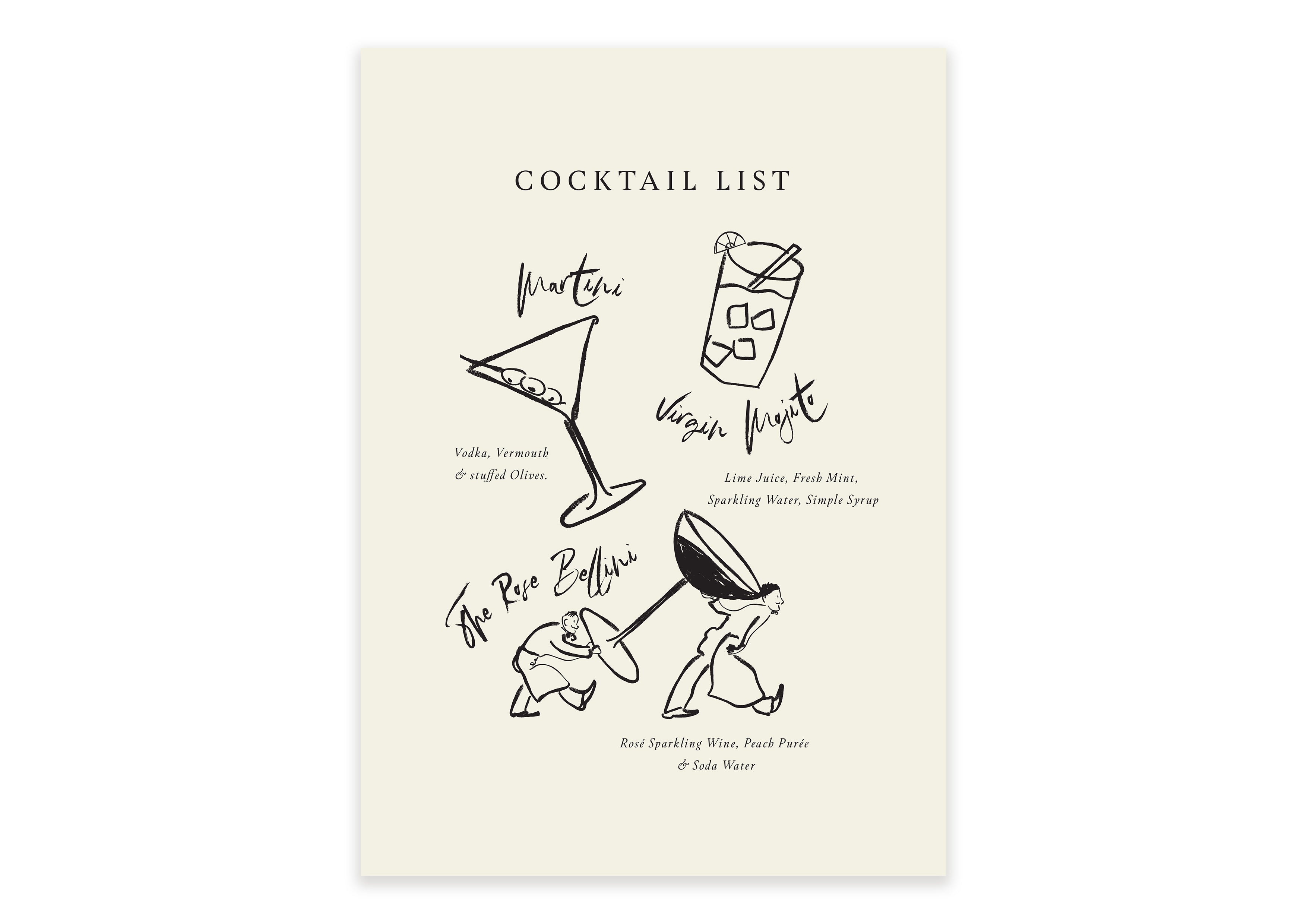 Set Gabrielle  - Digital Bar Menu (Print Yourself)