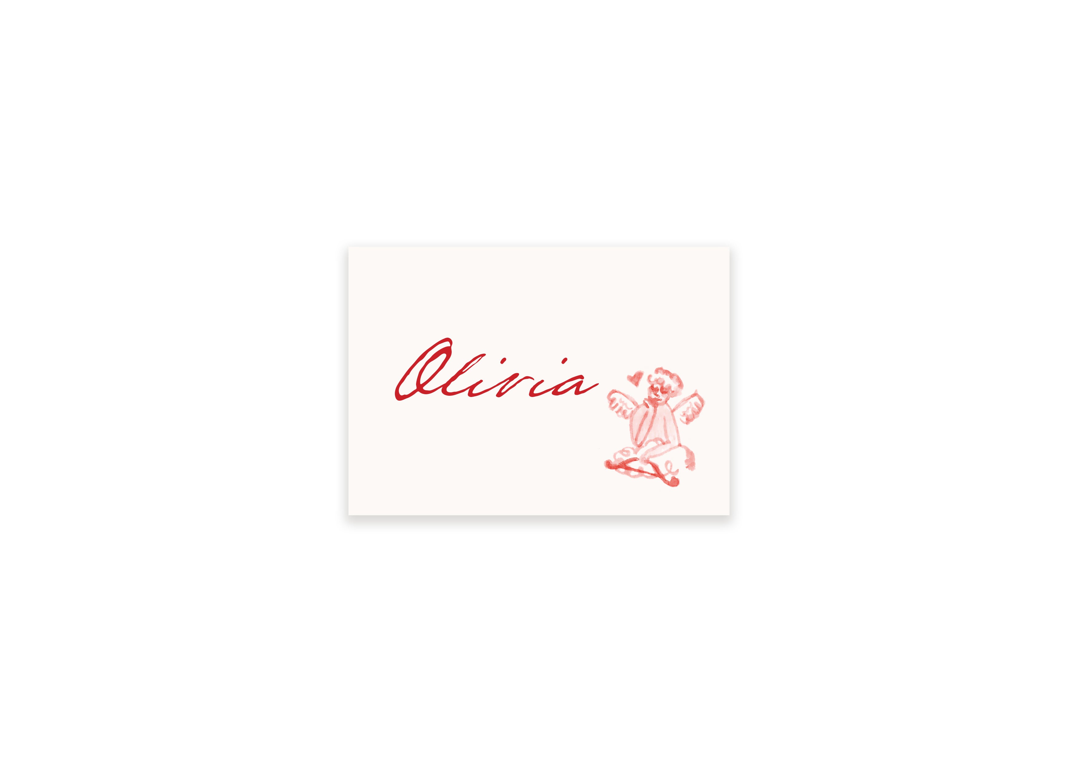 Dinner In Paris - Cupid Handwritten Name Cards