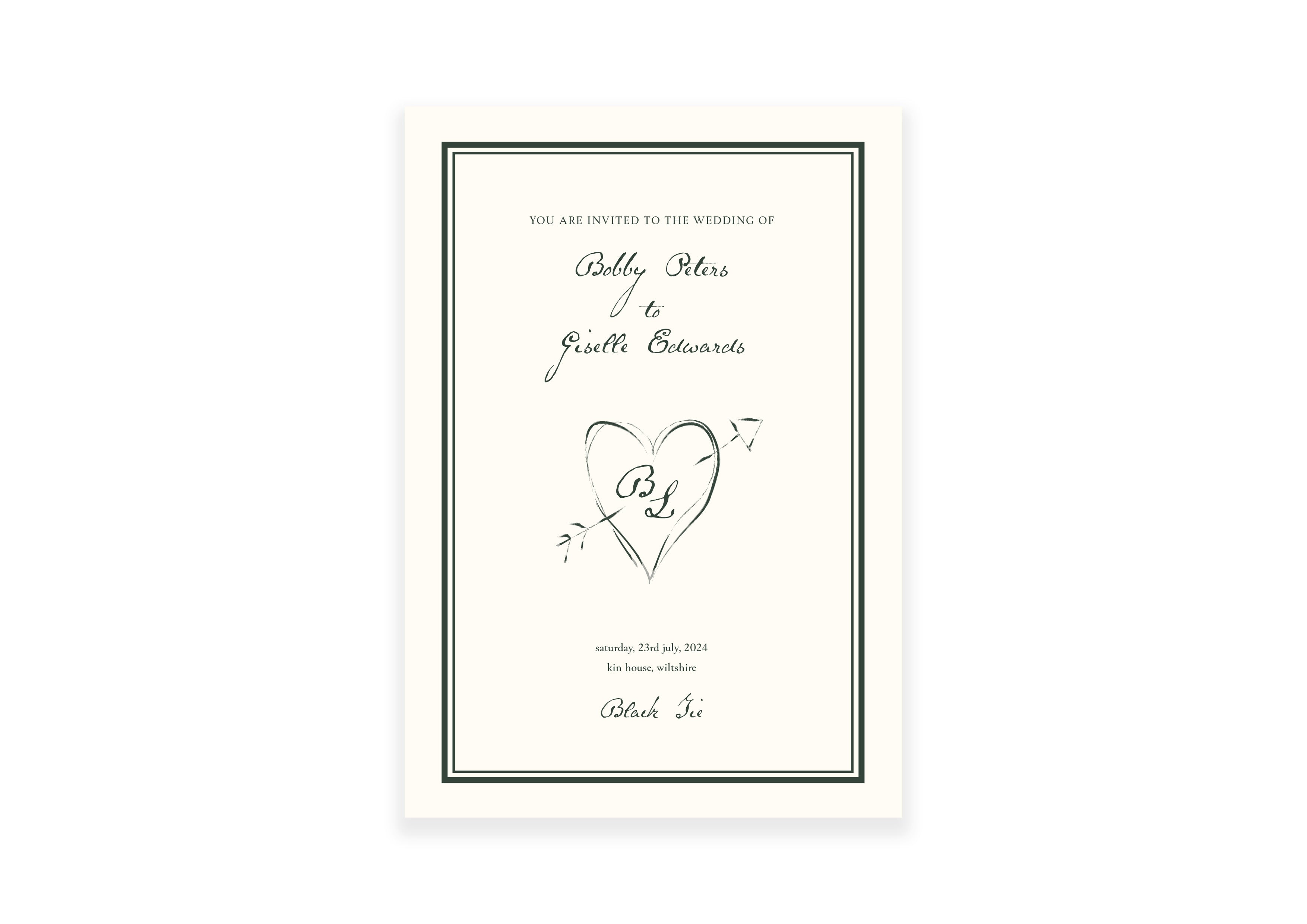 Mon Chéri - Dark Green Invitation