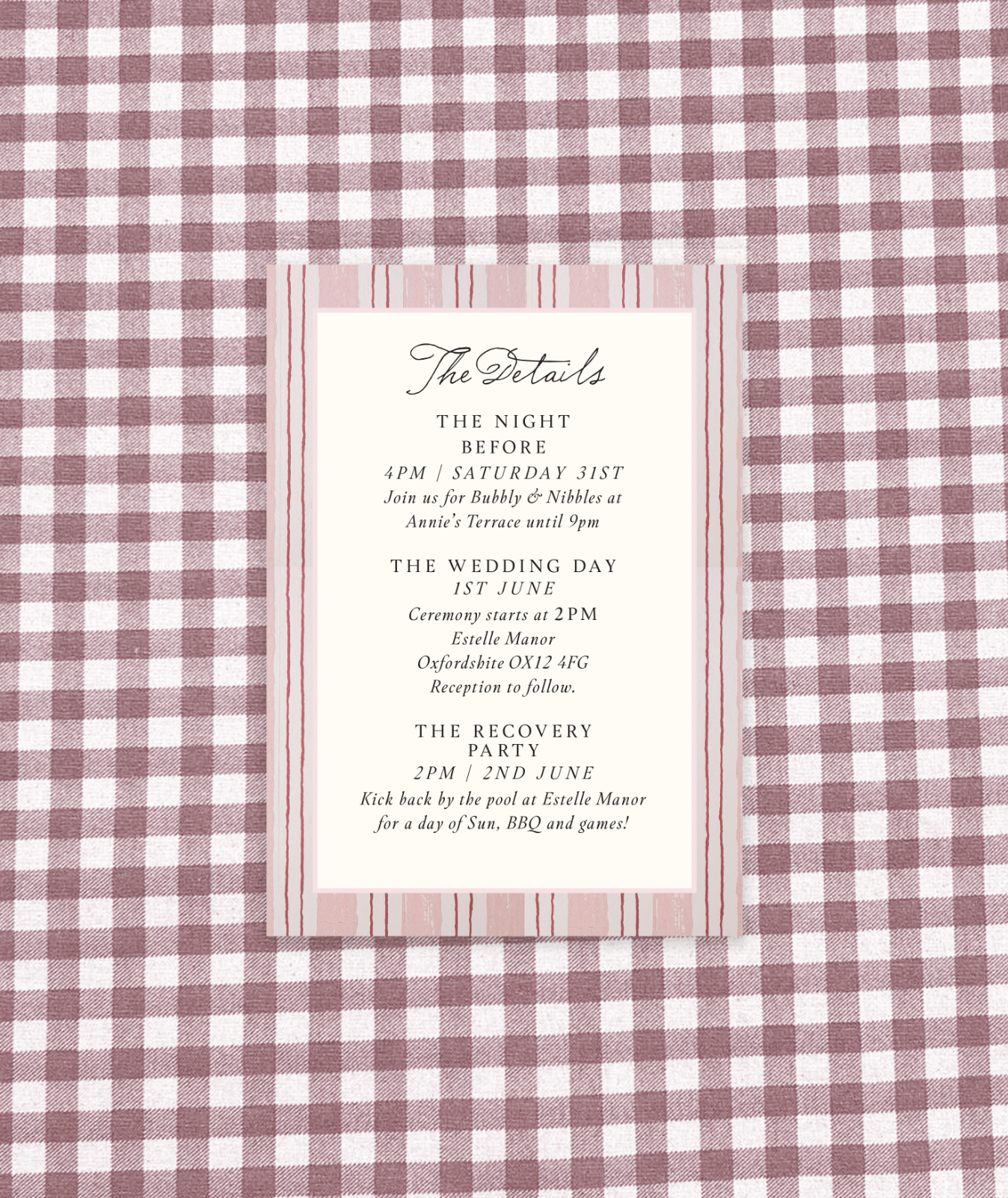 Ten Story Signature - Details slip - Pink