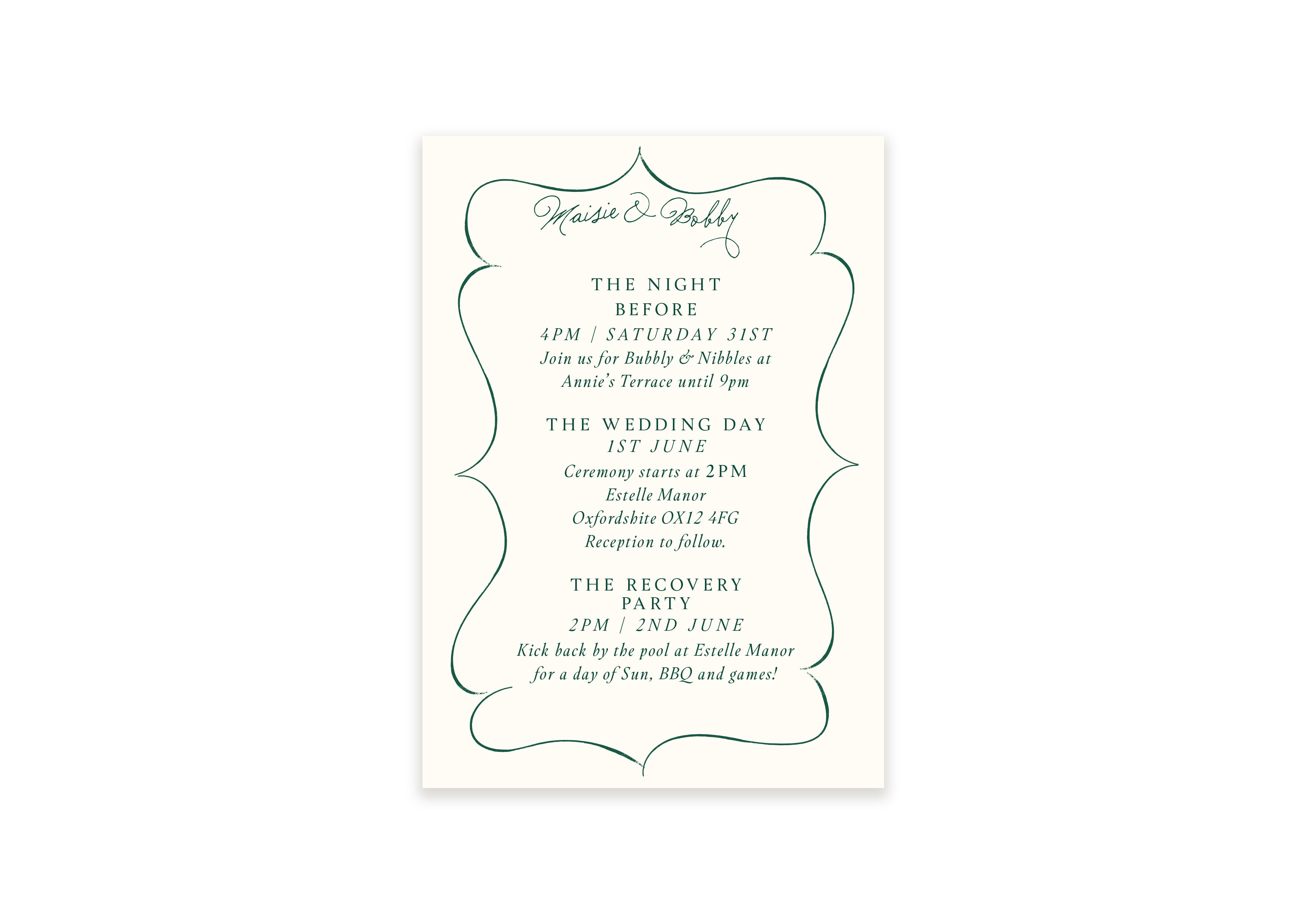 Ten Story Signature - Details slip - Green