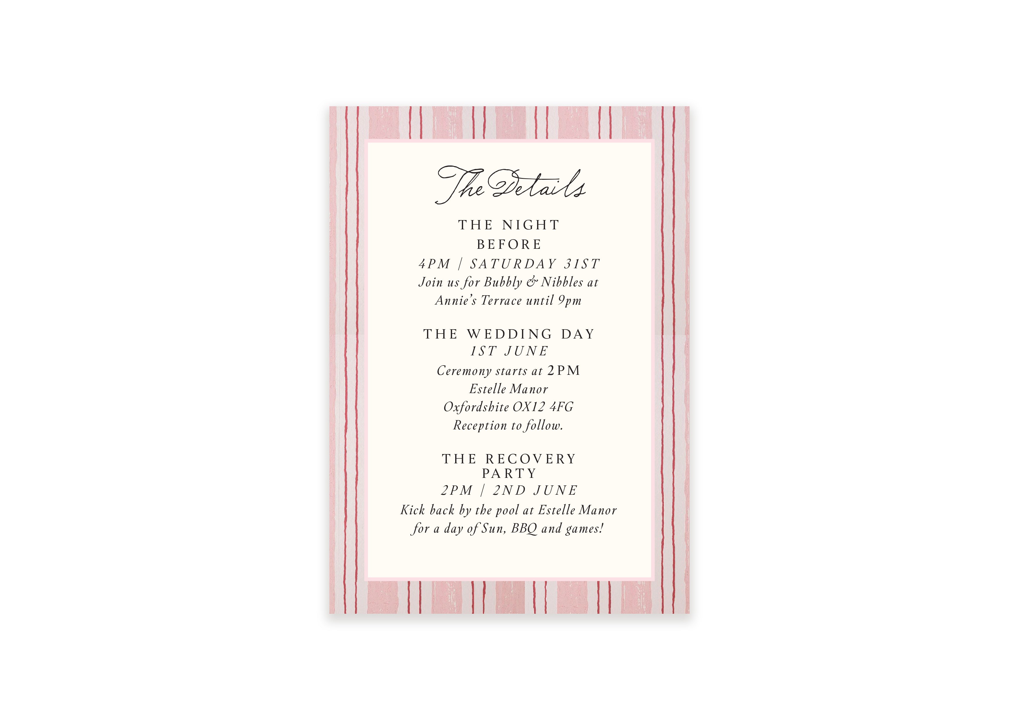 Ten Story Signature - Details slip - Pink