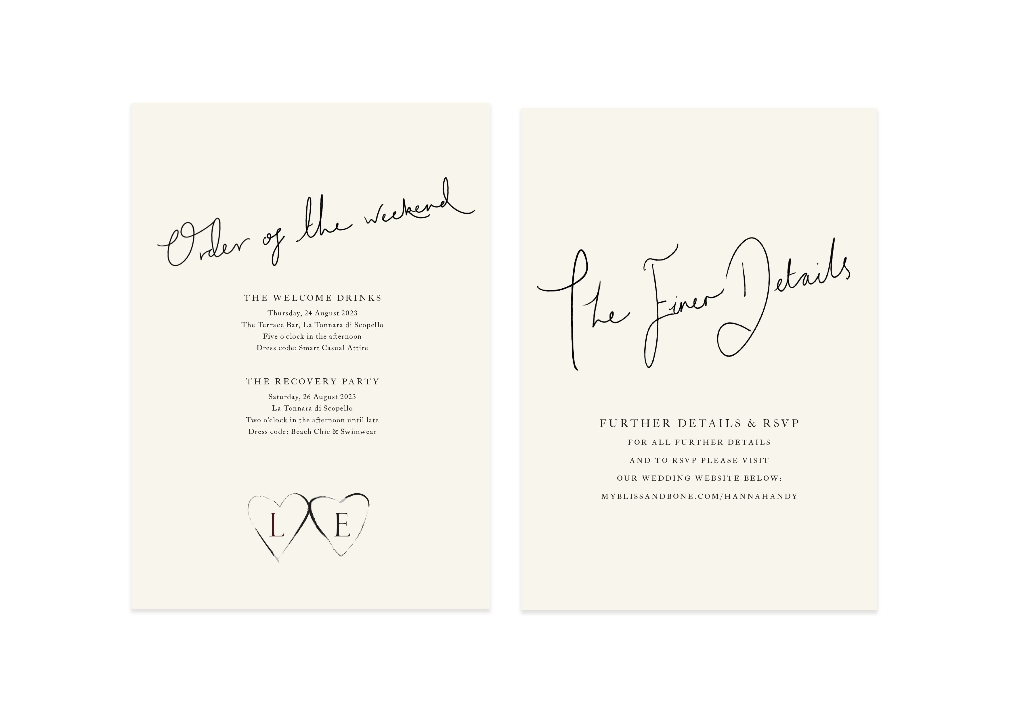 Handwritten Set - Details slip