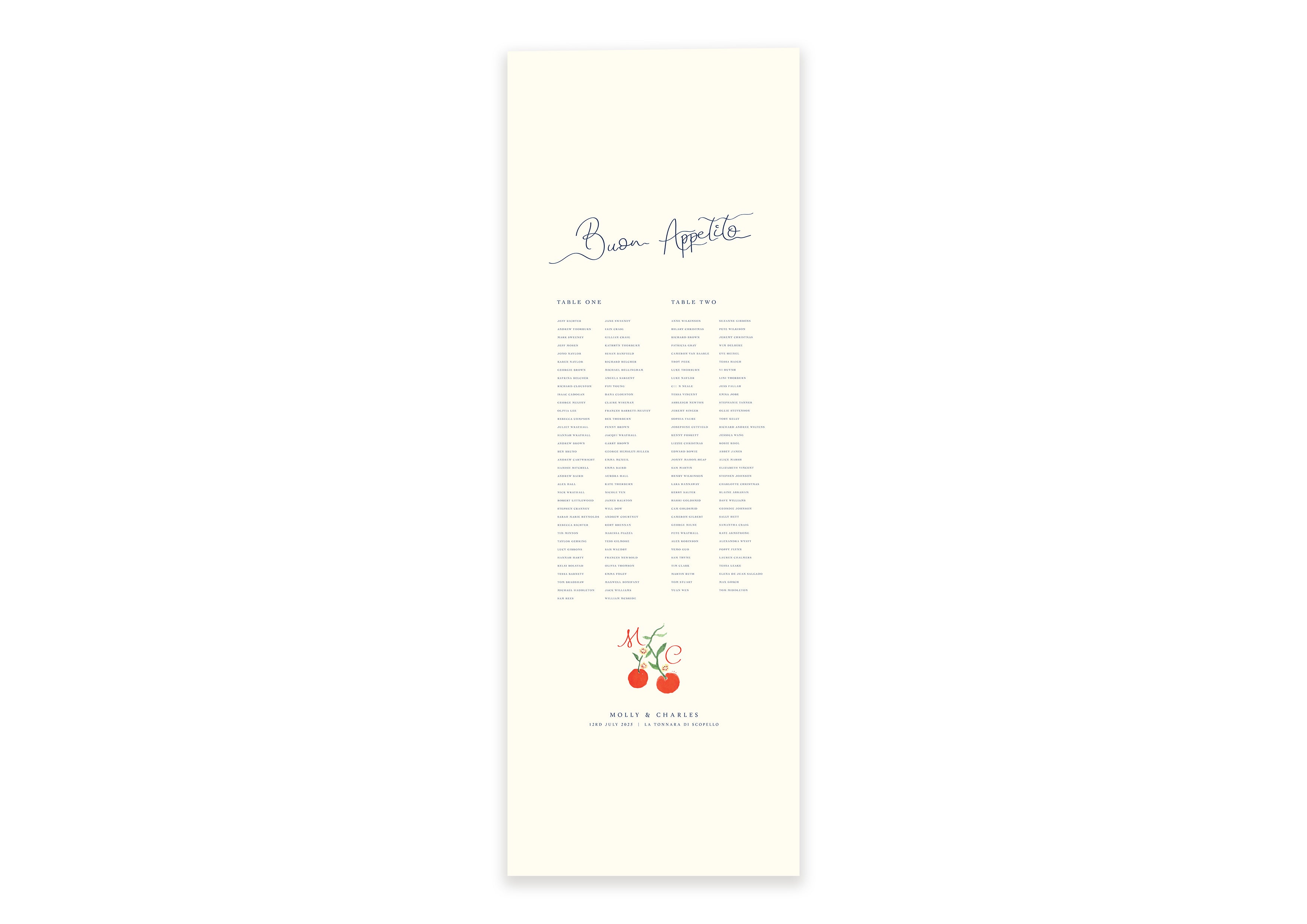 Destination  - Fabric Table Plan