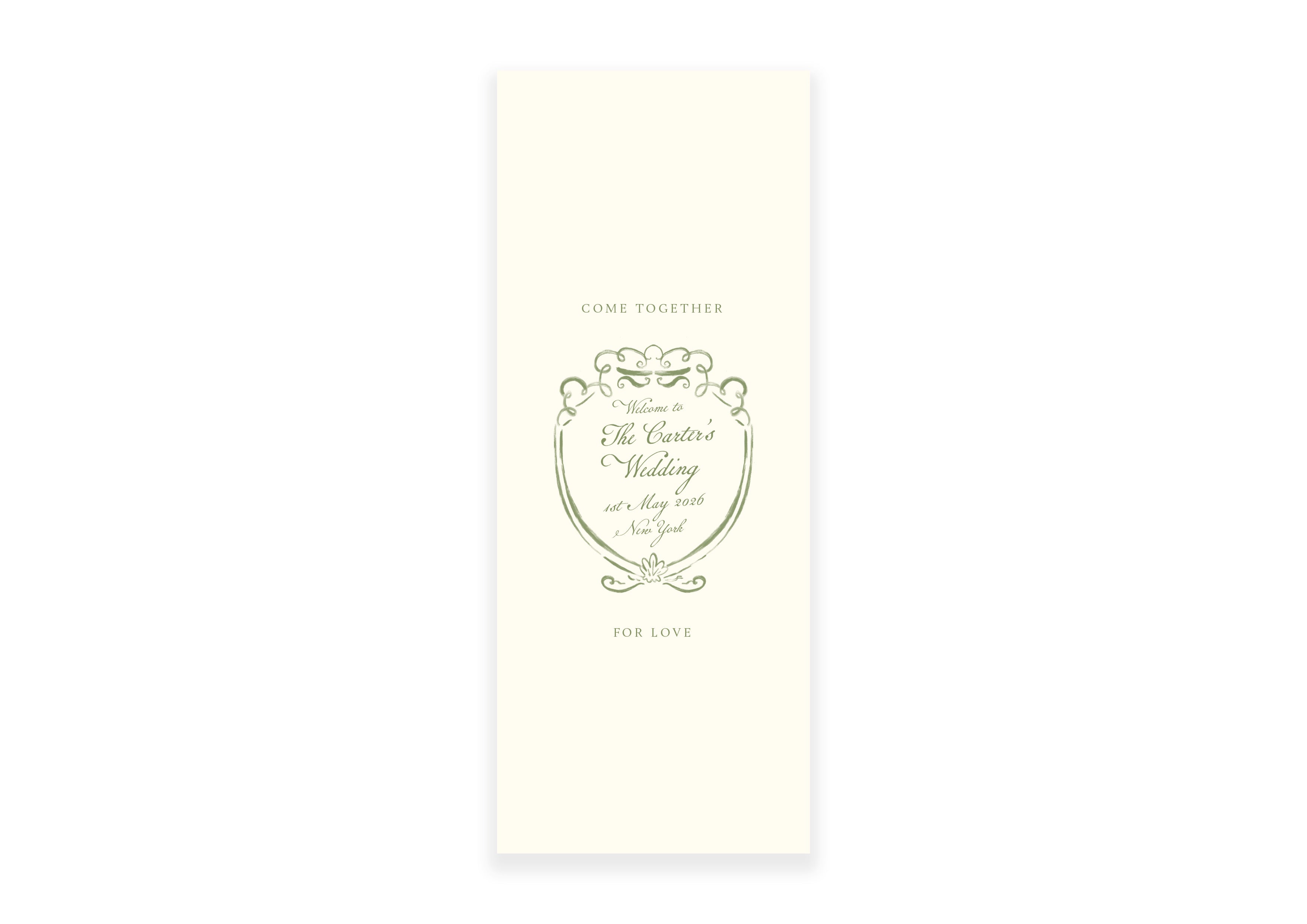 Mon Cheri  - Fabric Welcome Sign Green