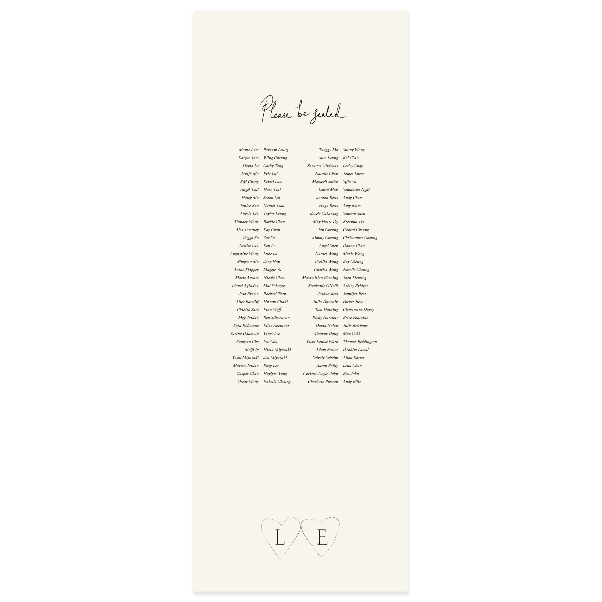 Handwritten Set  - Fabric Table Plan