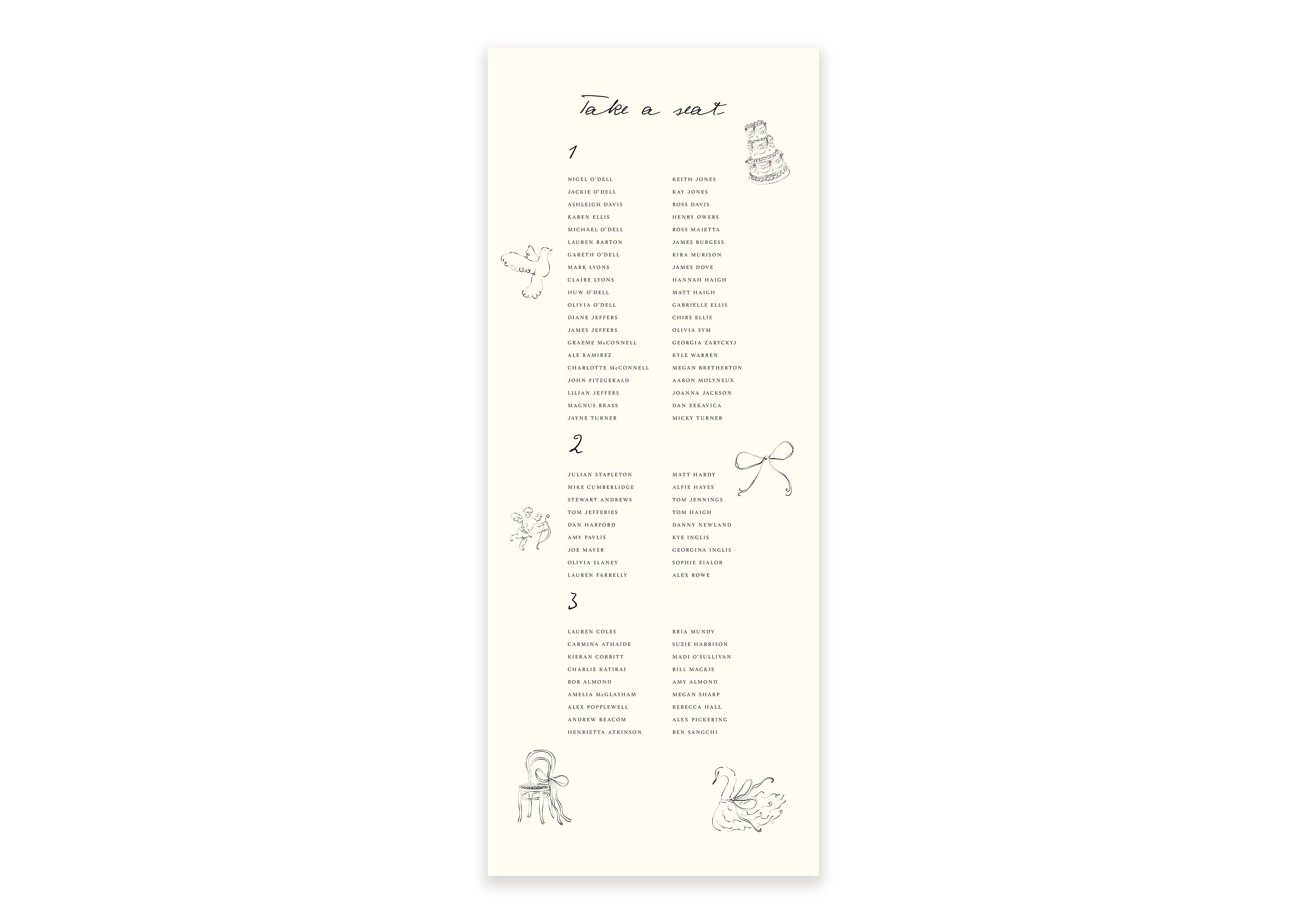 Parisian Lovers  - Fabric Table Plan