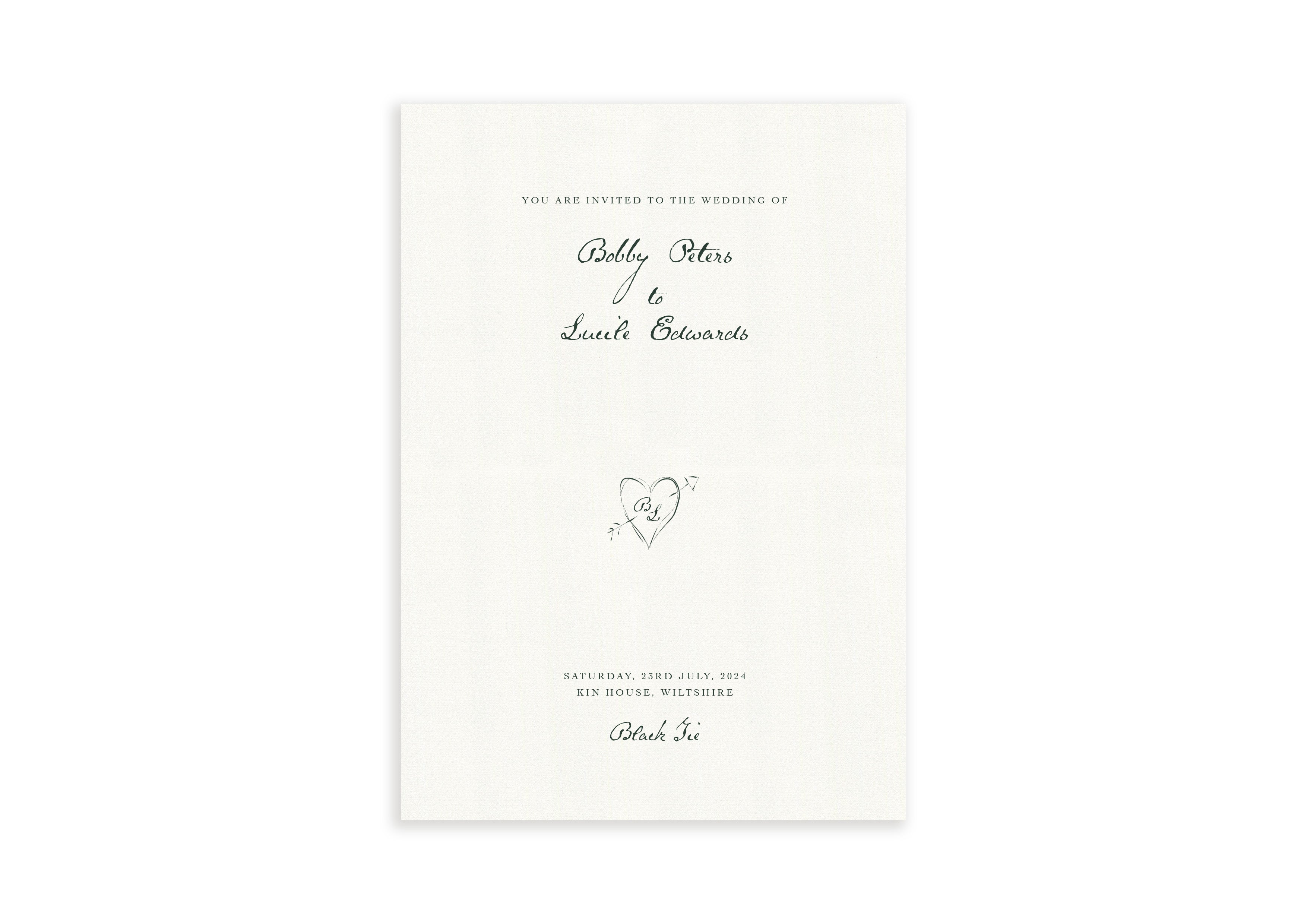 Mon Chéri - Dark Green Invitation 2