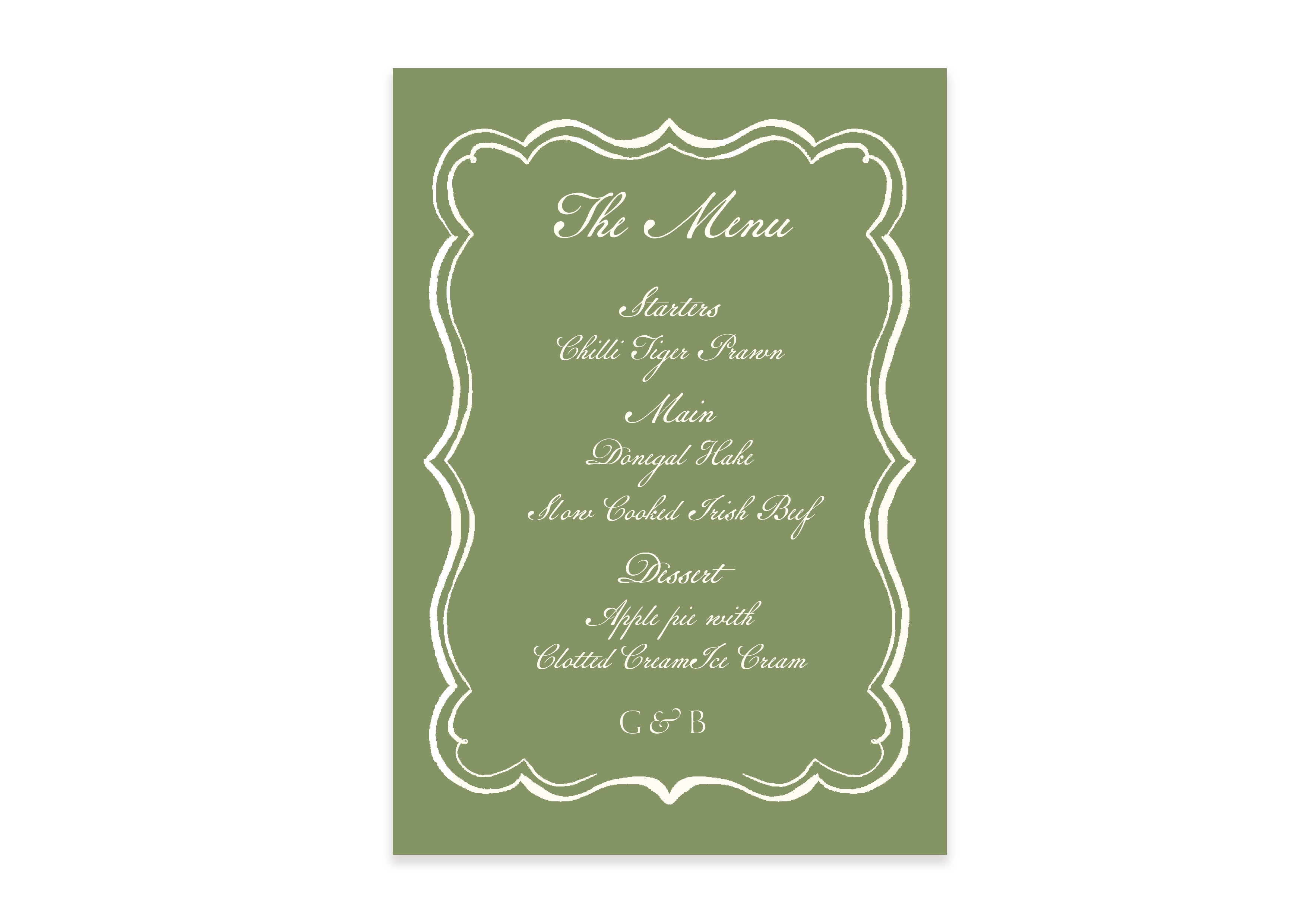 Mon Cheri  - A5 Green Menu