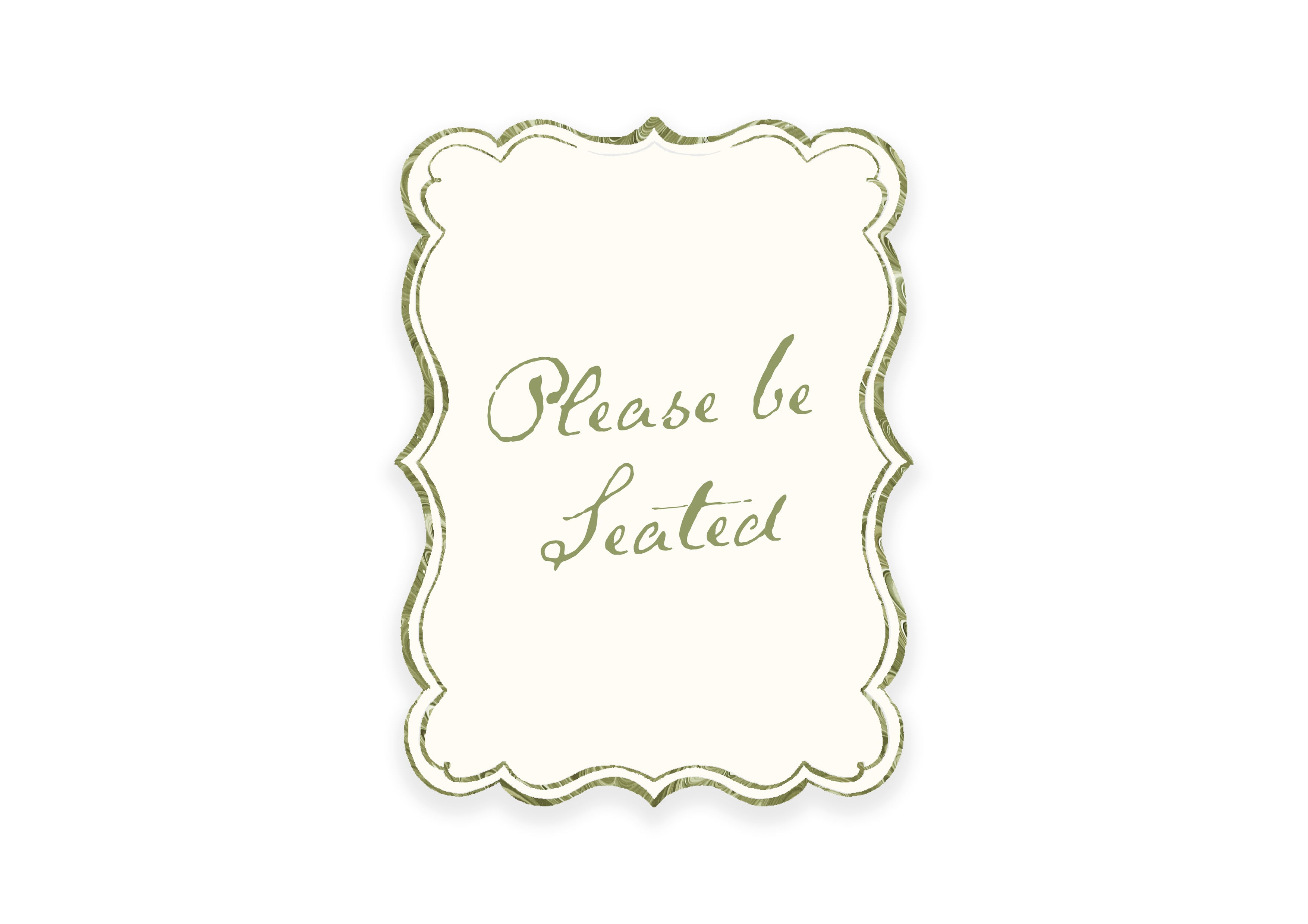 Mon Cheri - Green Shaped Take a seat sign