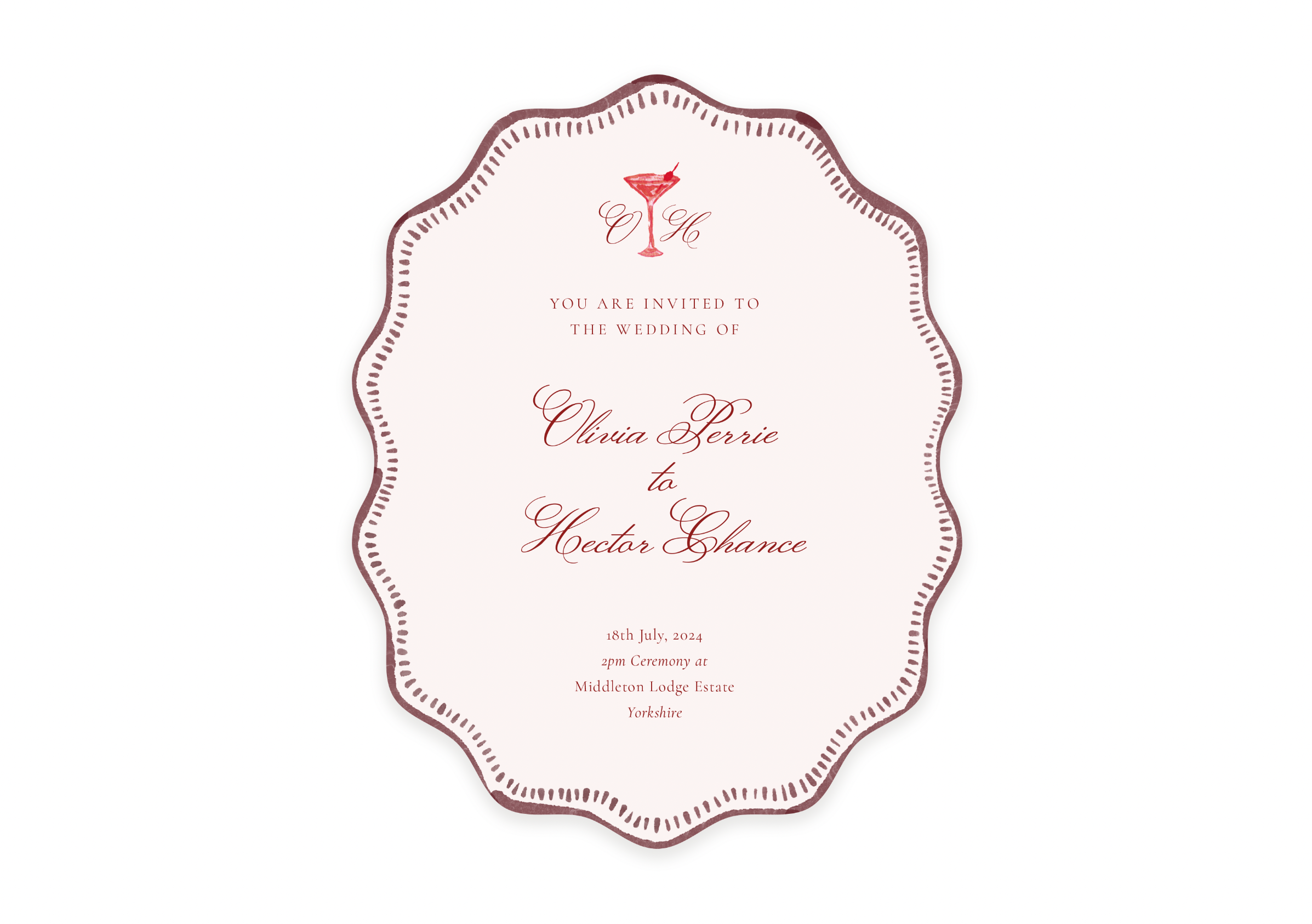 Dinner In Paris  - Waved Invitation