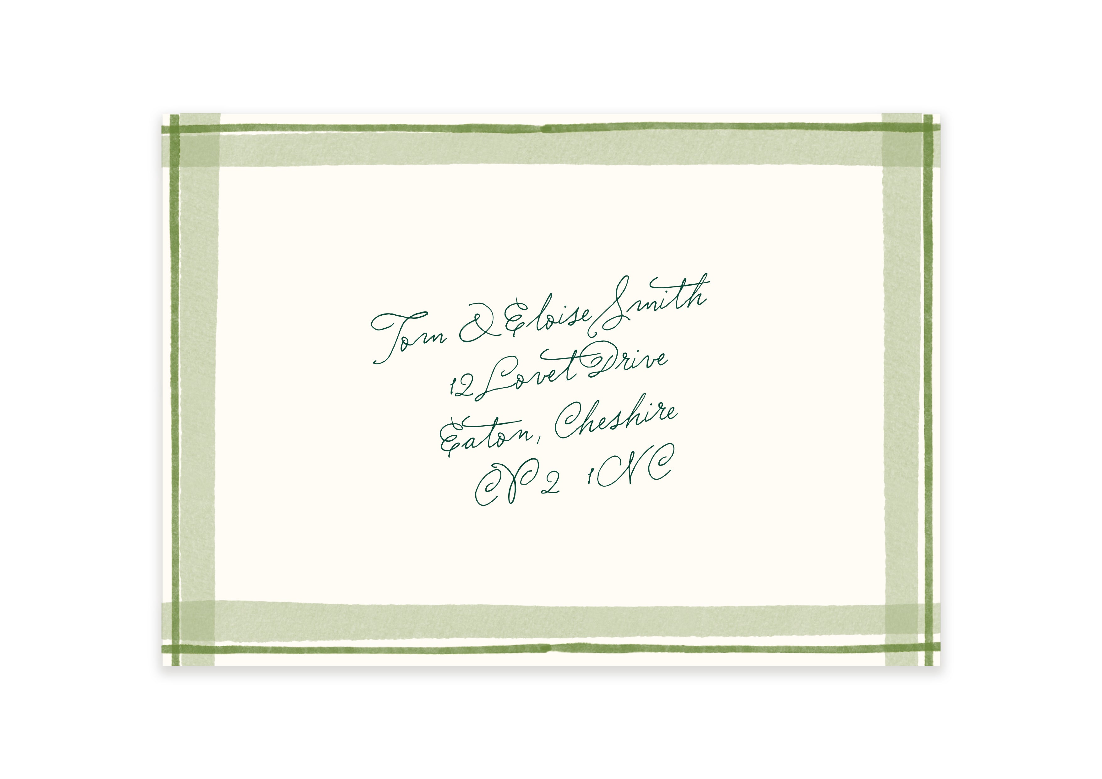 Ten Story Signature - Personalised Invite Envelope - Green