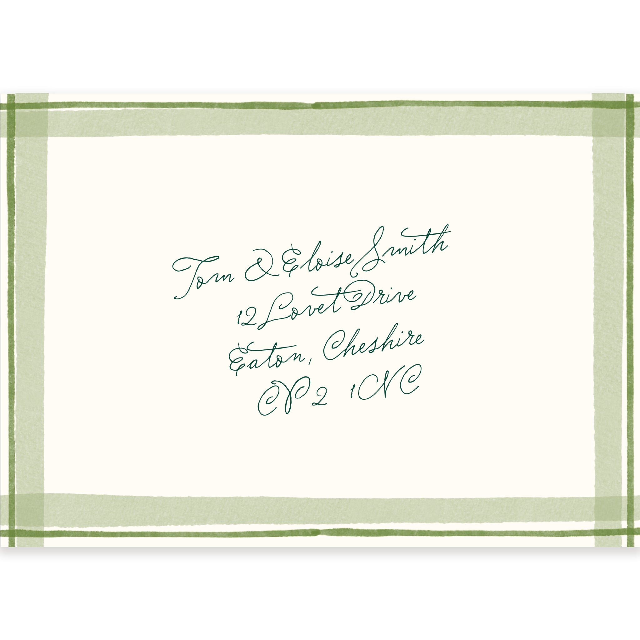 Ten Story Signature - Personalised Invite Envelope - Green