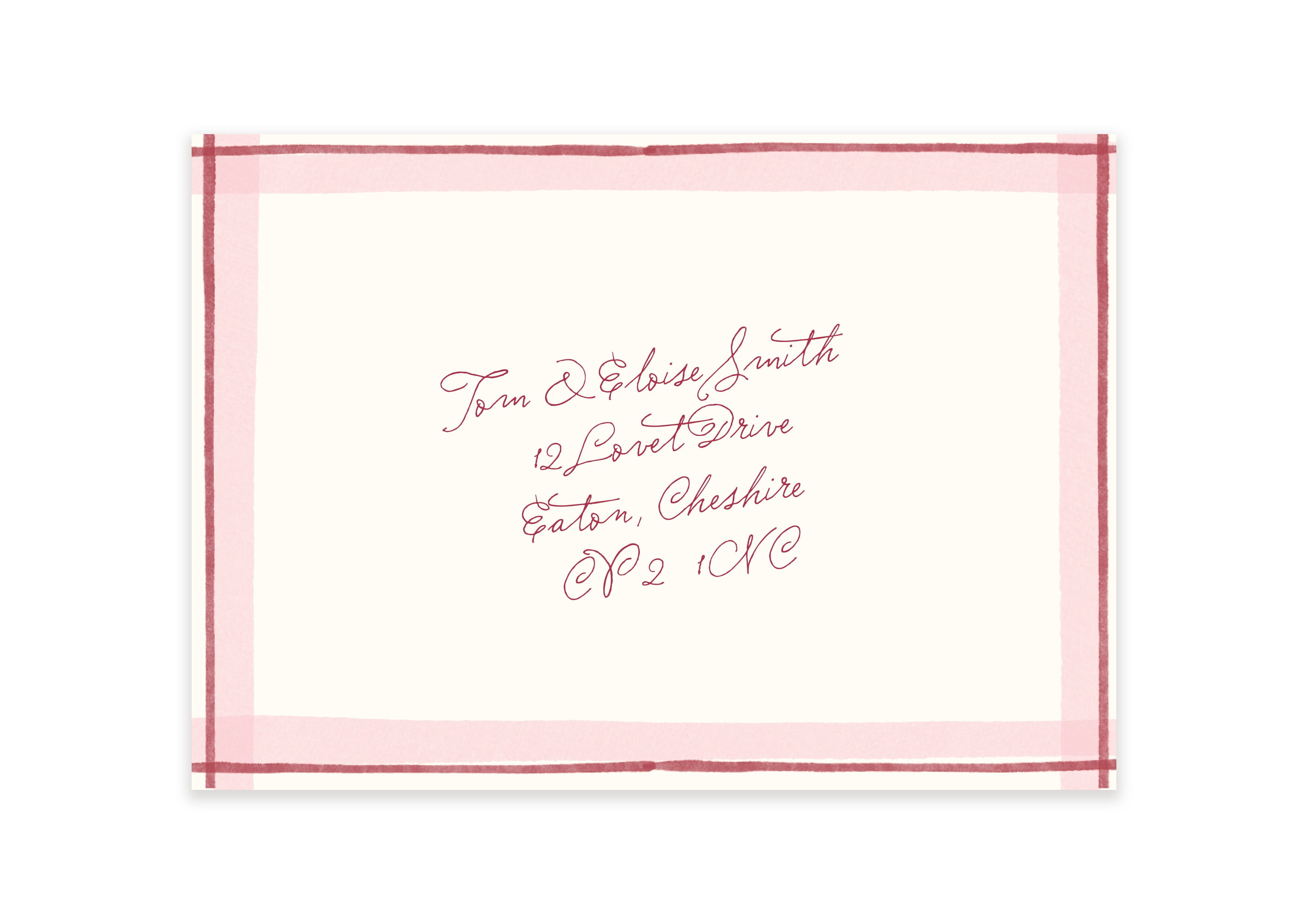 Ten Story Signature - Personalised Invite Envelope - Pink
