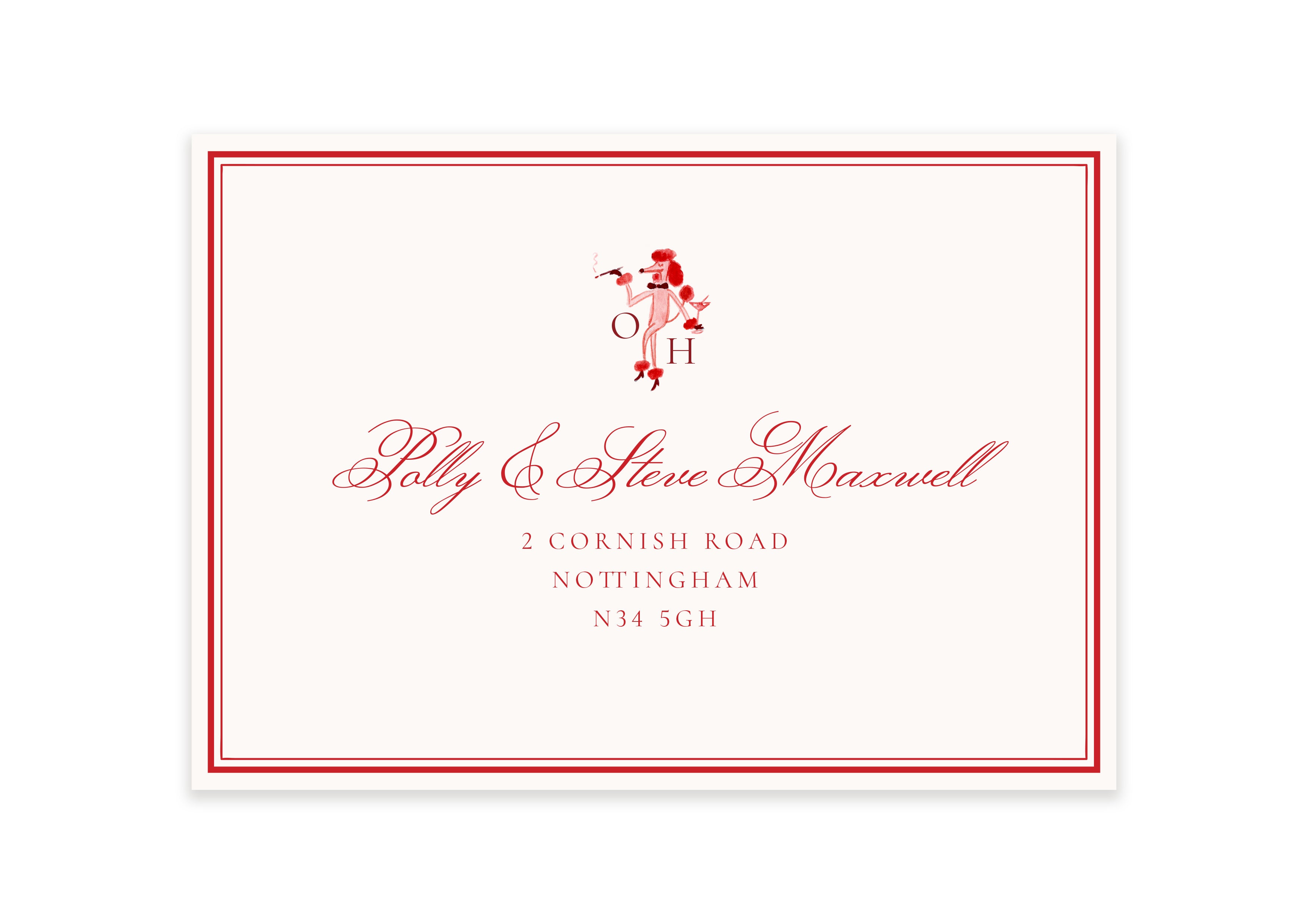 Dinner In Paris - Personalised Invite Envelope Poodle