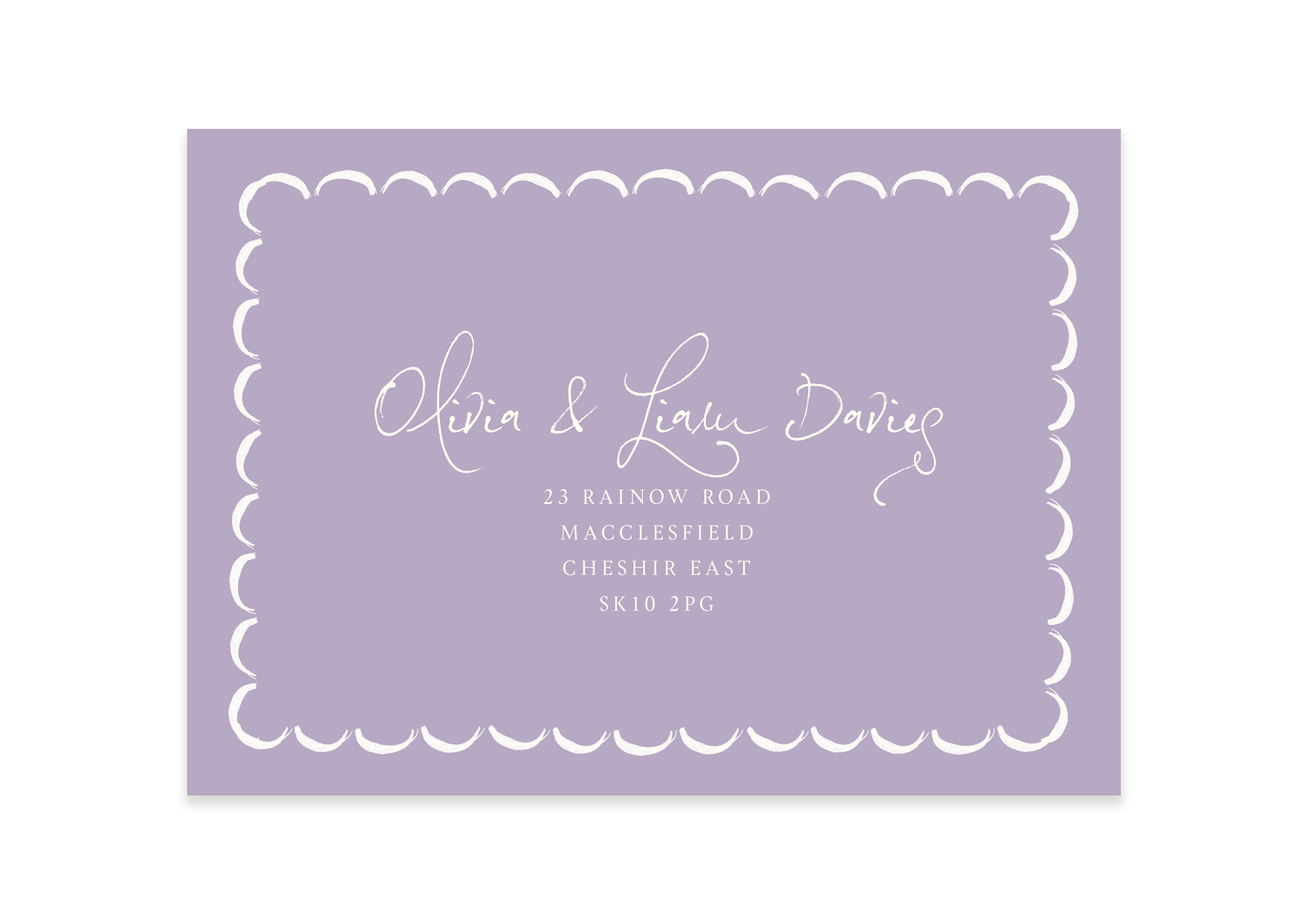 Mon Cheri - Lavender Save The Date/Invite Envelope