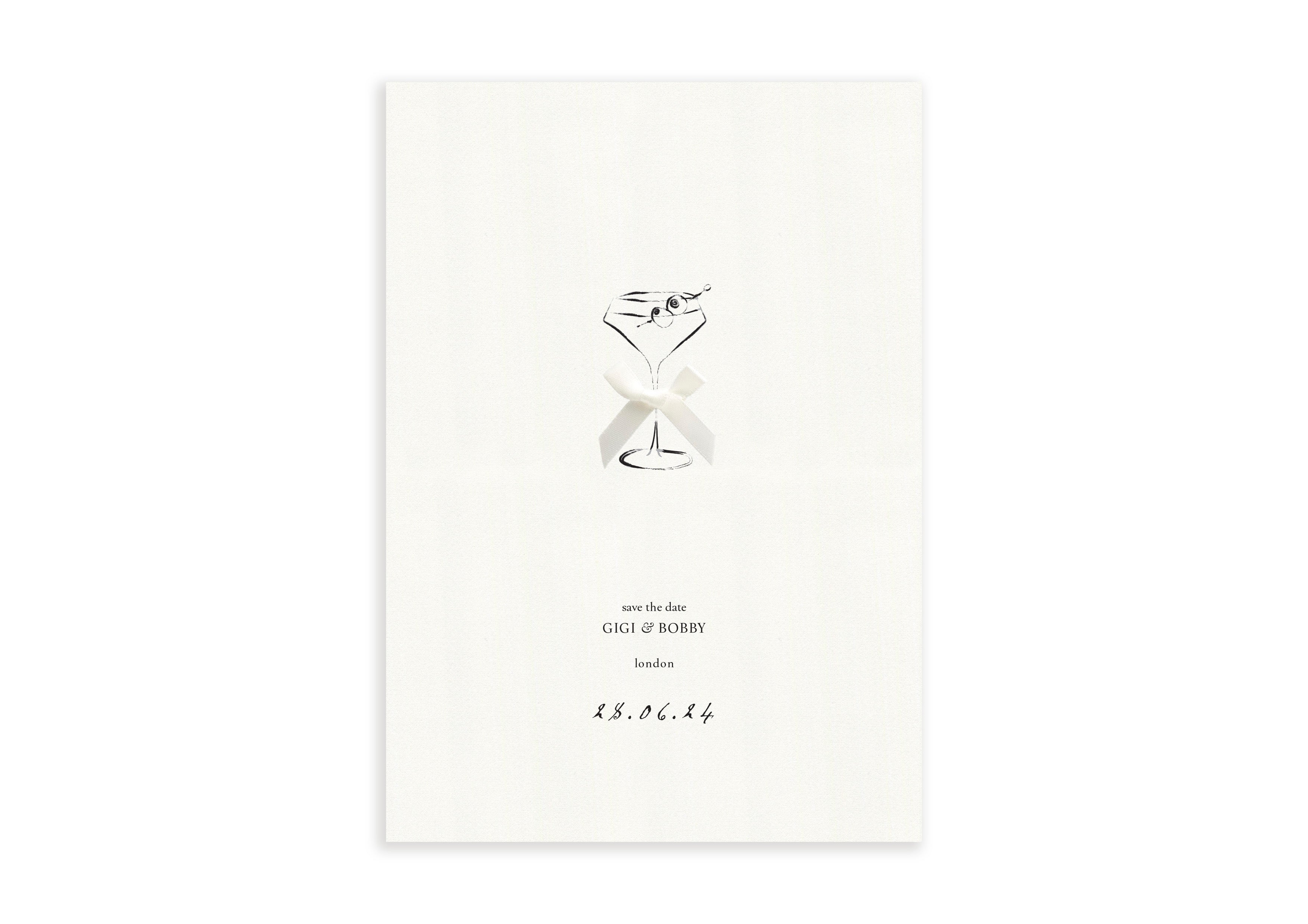 Mon Cheri - Martini Save The Date with Mini Bow