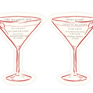 Mon Chéri - Red Martini Shaped Double-Sided Details Slip