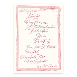 Ten Story Signature   - Menu with Border - Pink