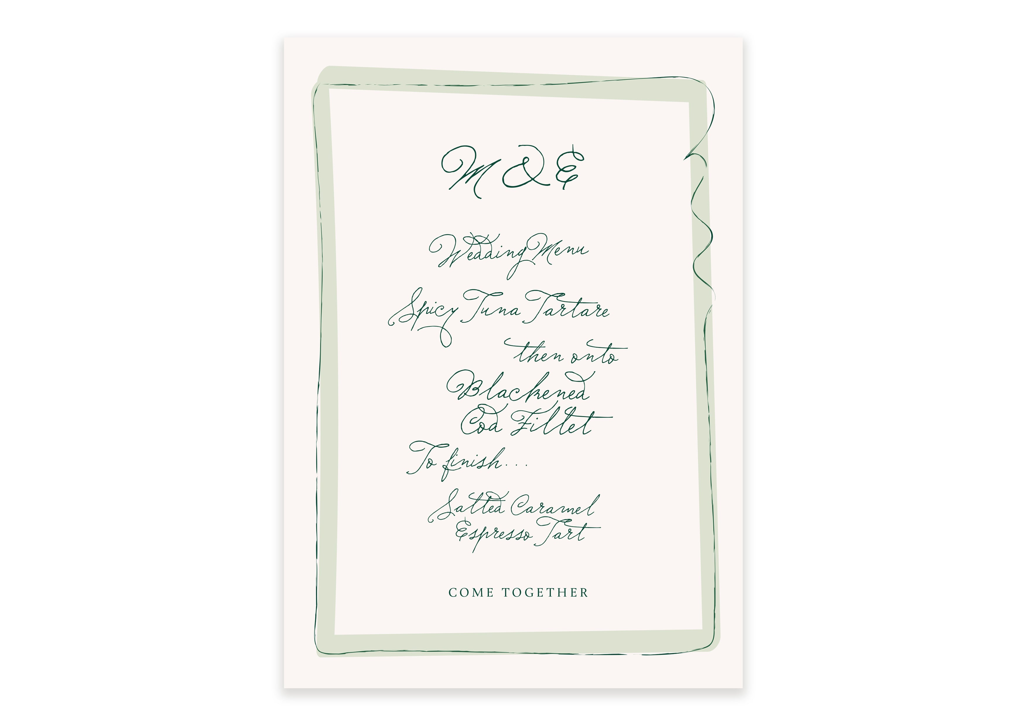 Ten Story Signature   - Menu with Border - Green 2