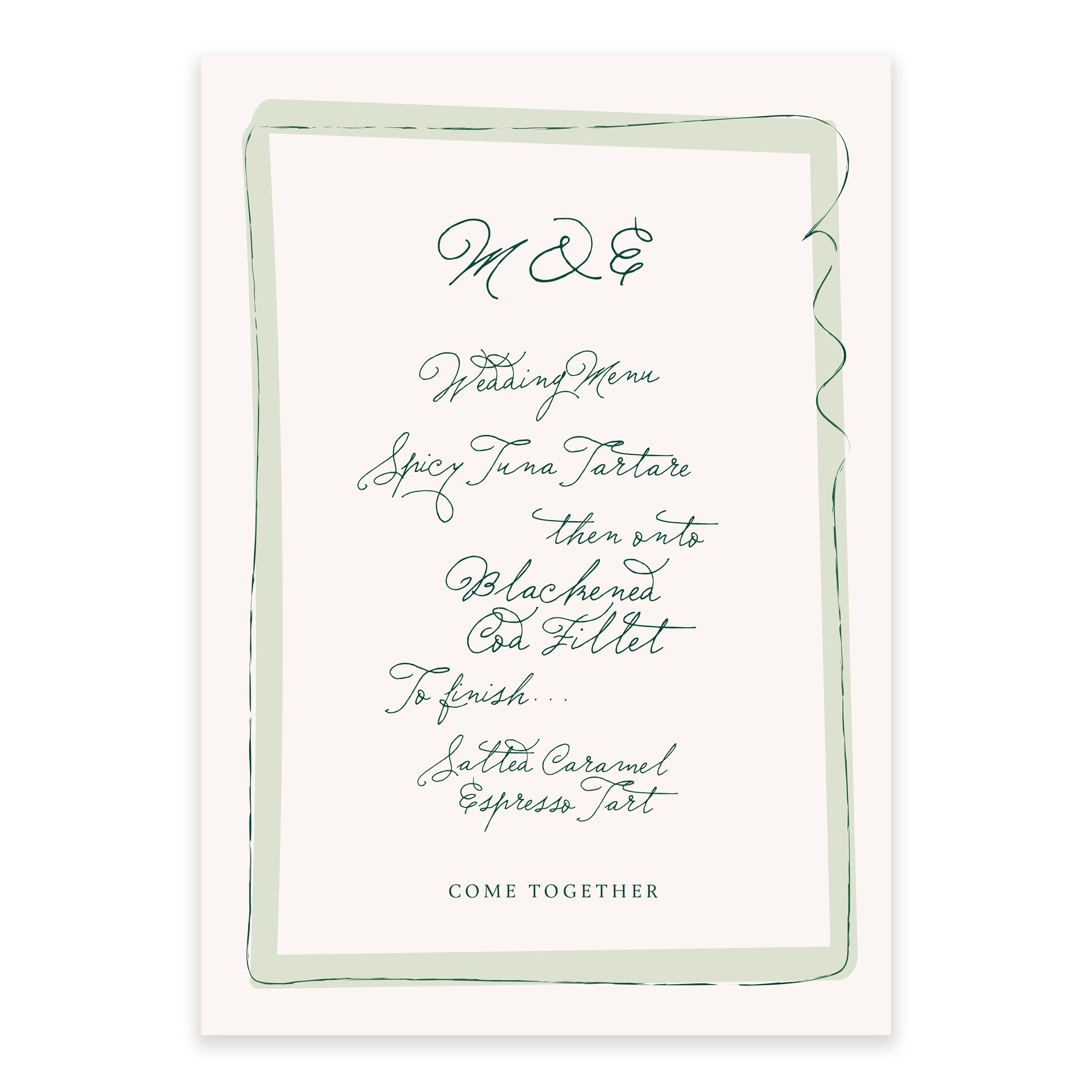 Ten Story Signature   - Menu with Border - Green 2