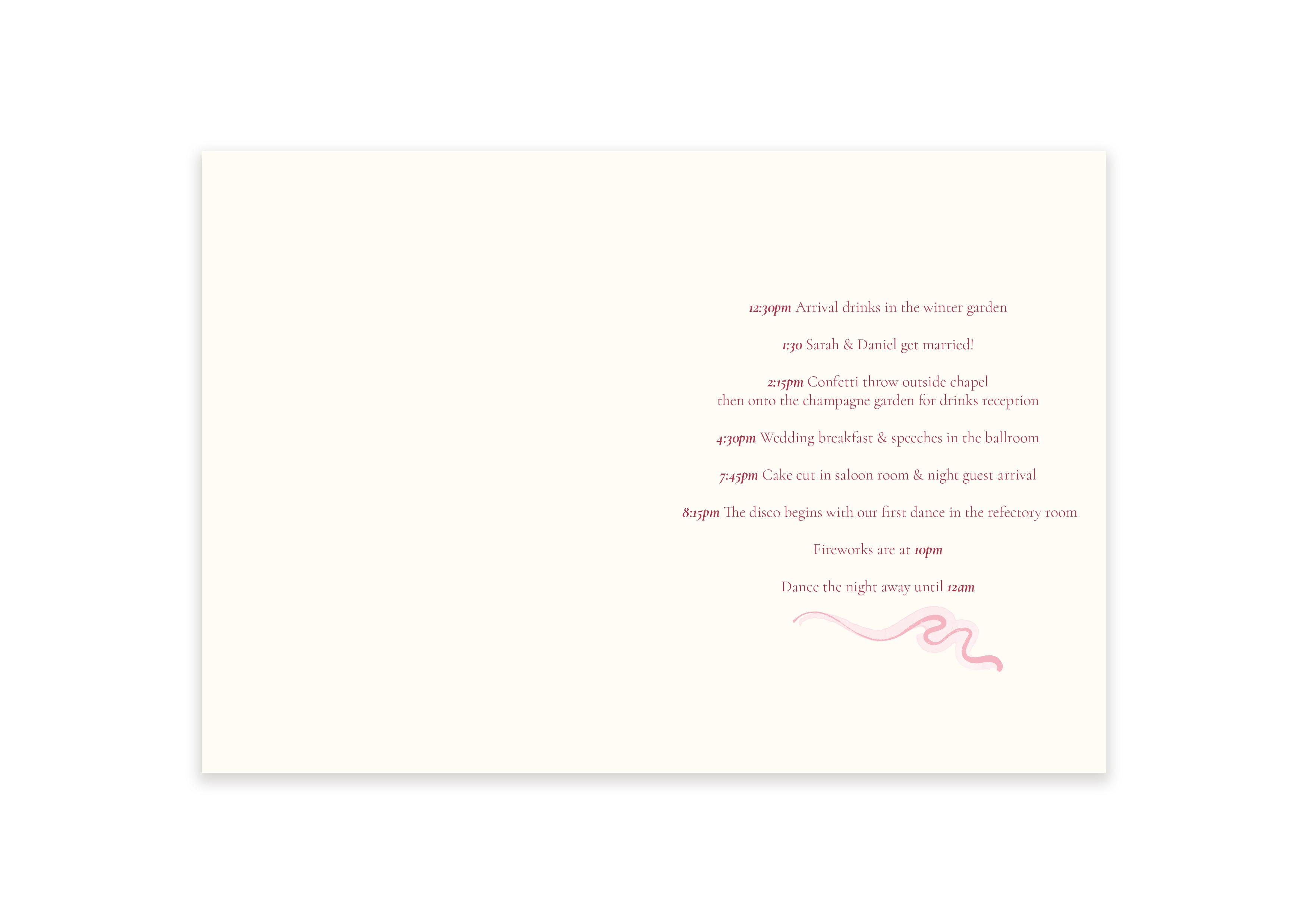 Ten Story Signature  - Ceremony Booklet - Venue