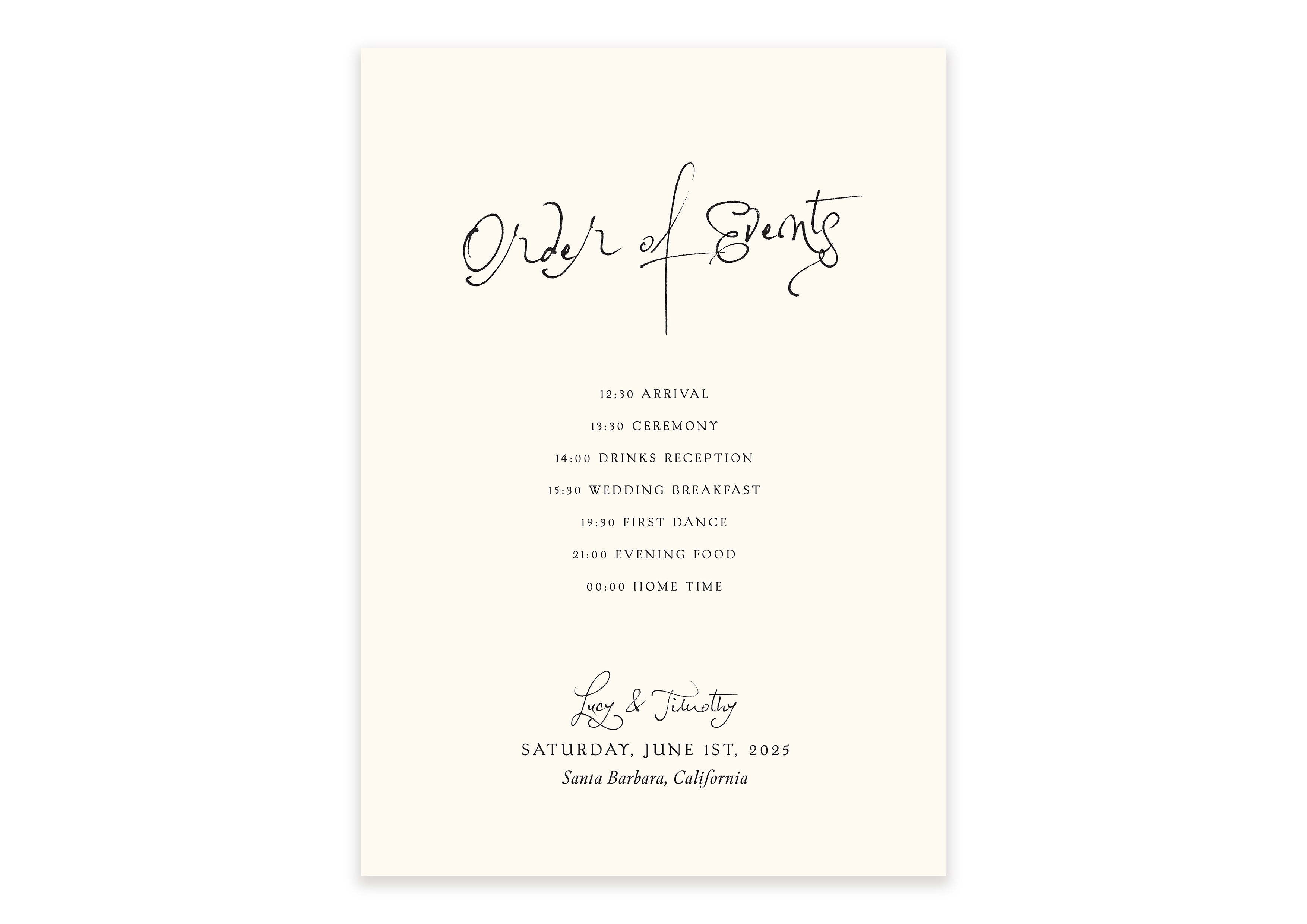 Soirée Romantique  - Digital Order of the day (Print Yourself)