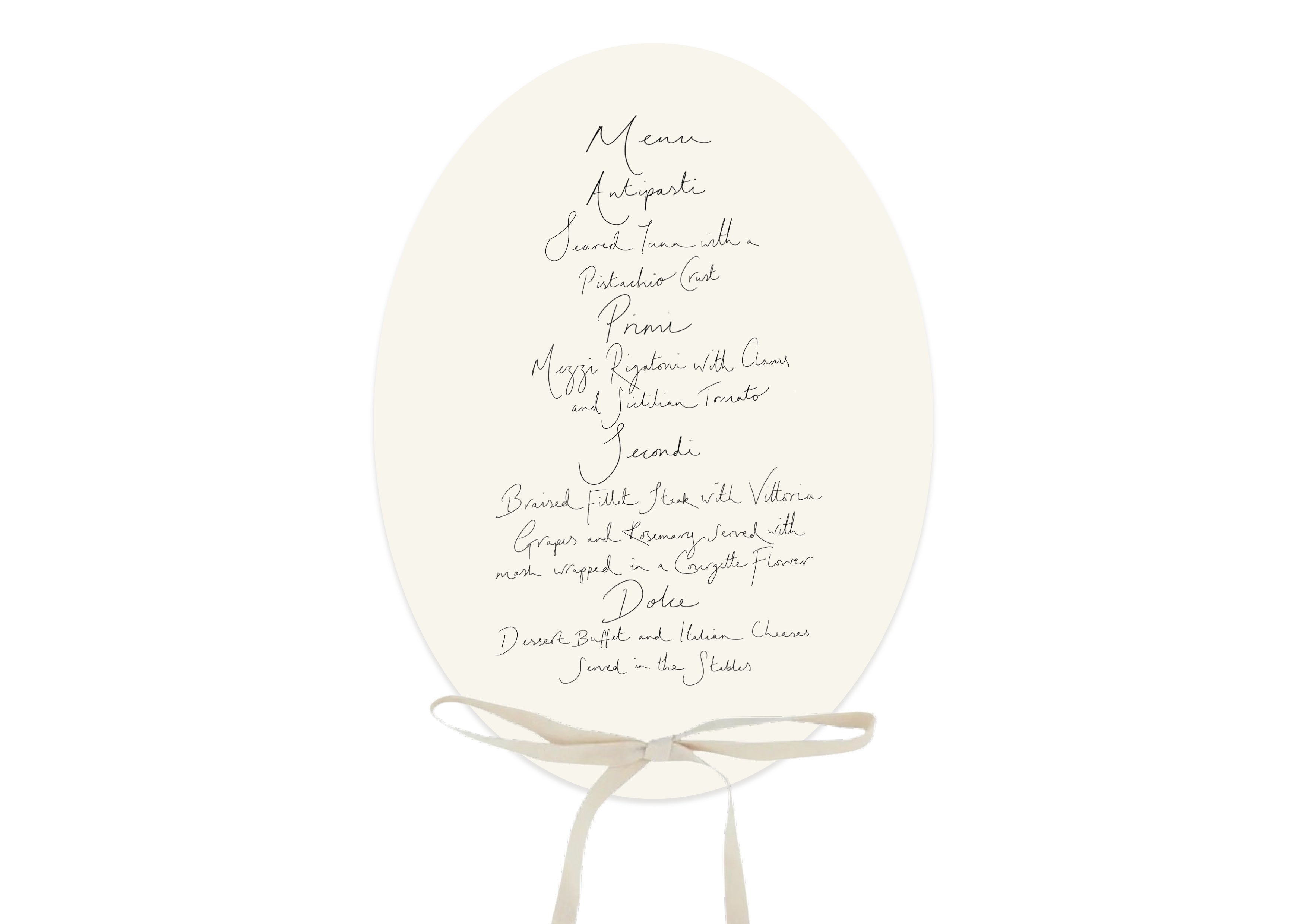 Handwritten Set  - Shaped Menus