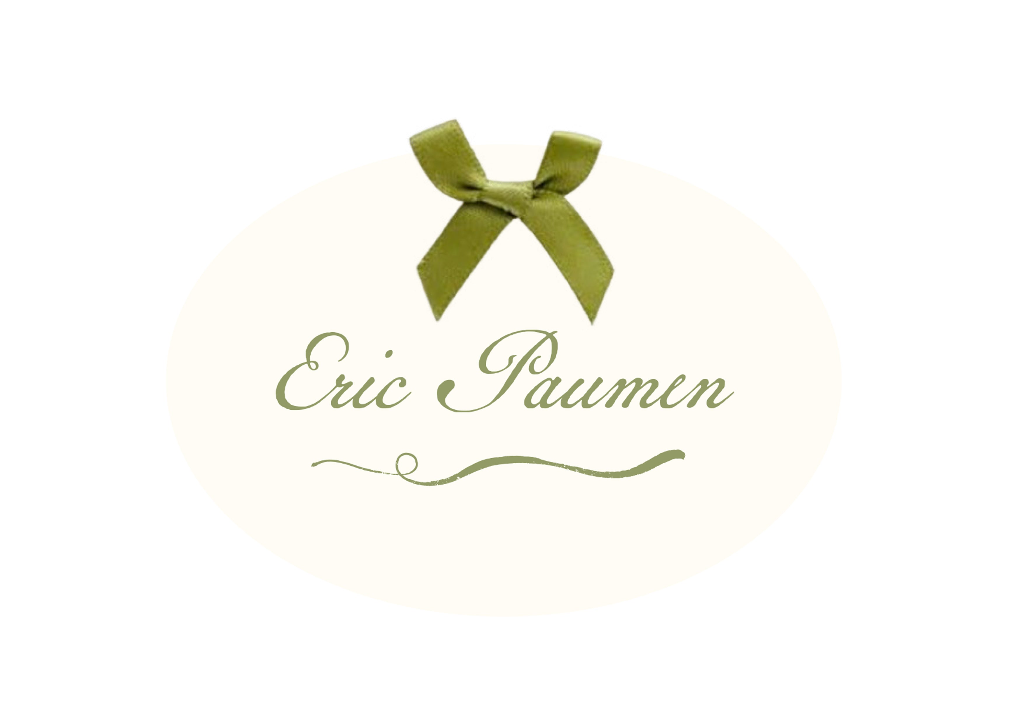 Mon Cheri - Green Oval Name Card with Mini Bow