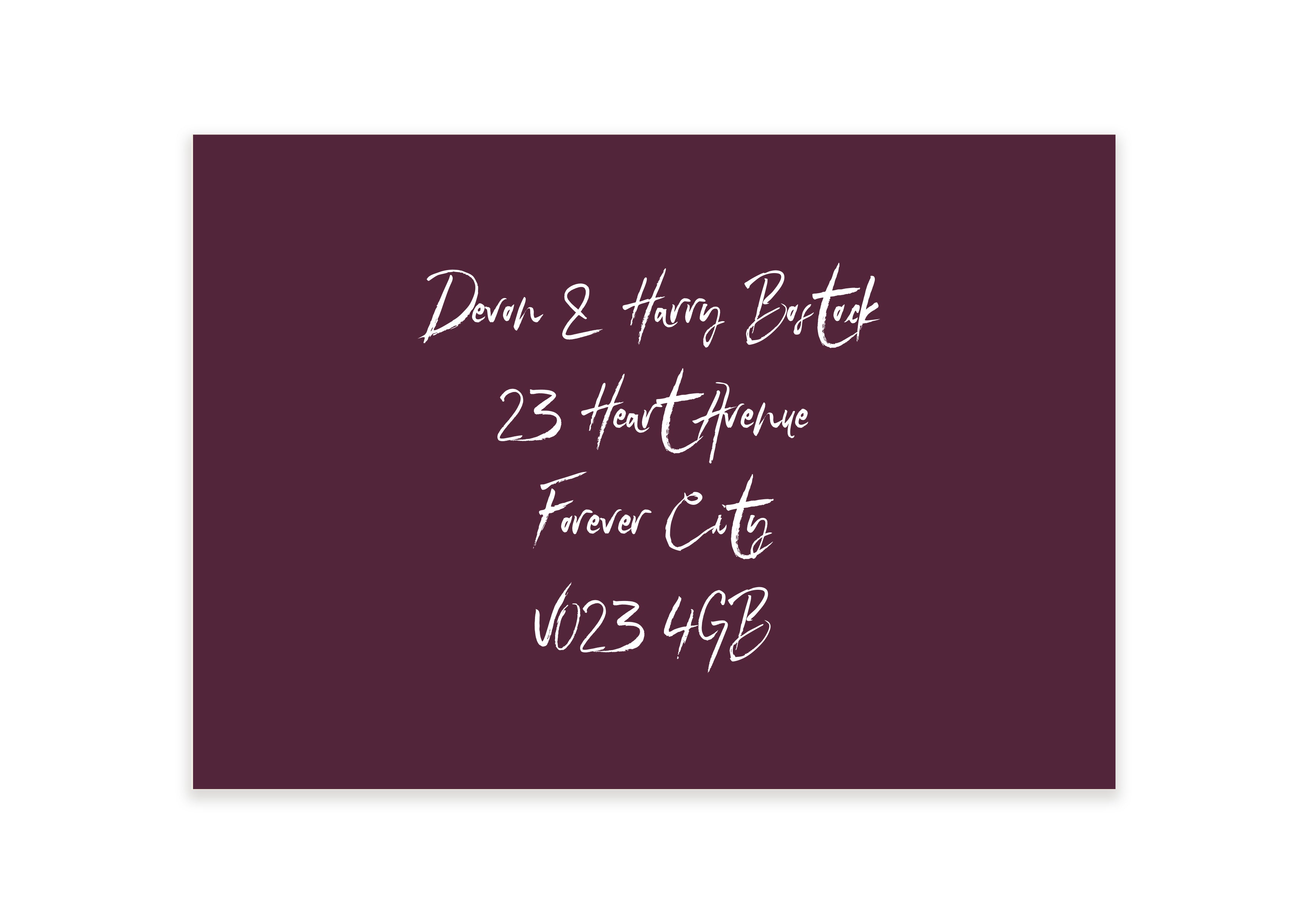 Set Gabrielle - Personalised Invite / Save The Date Envelope, Burgundy