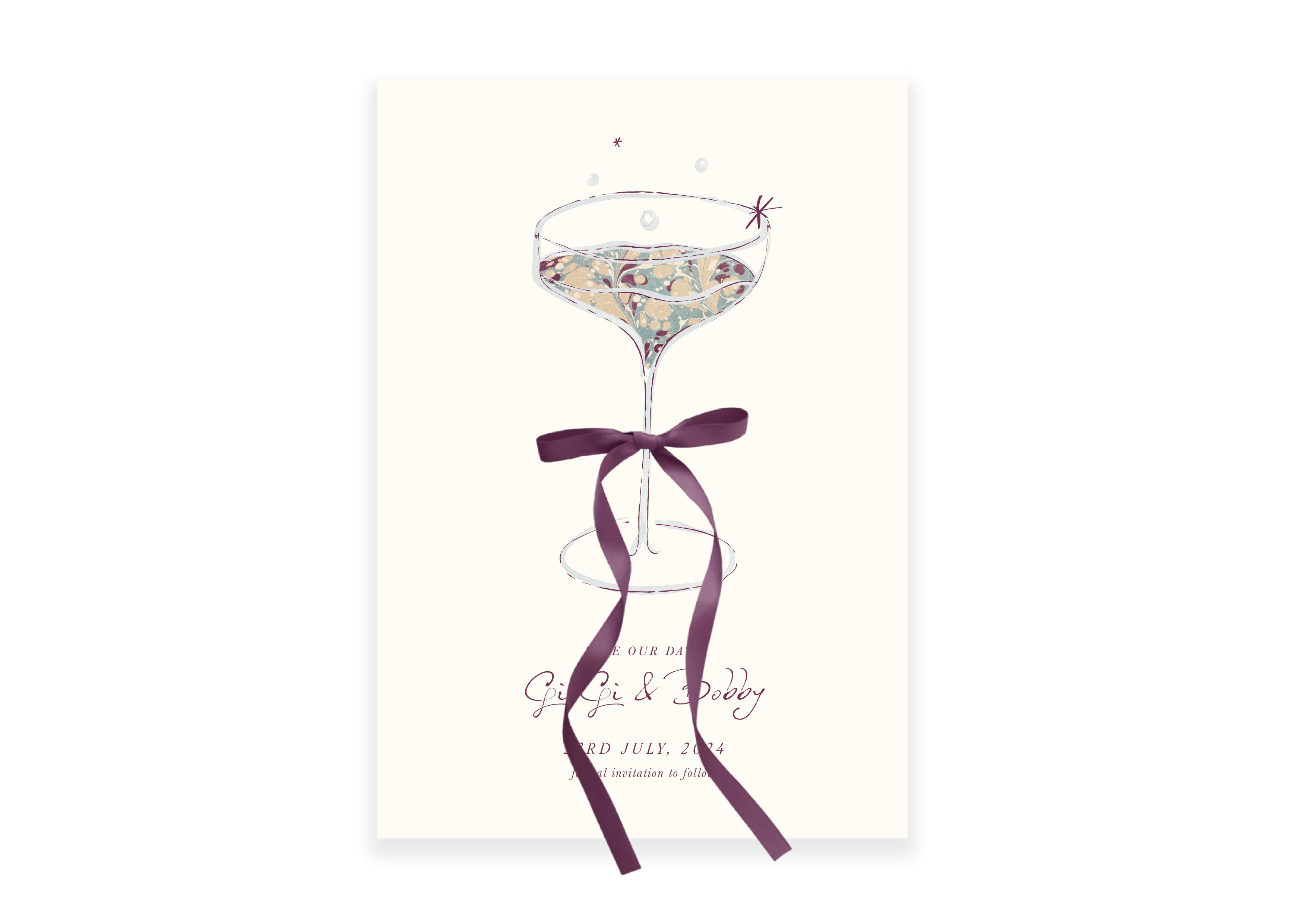 Mon Chéri - Purple Save The Date