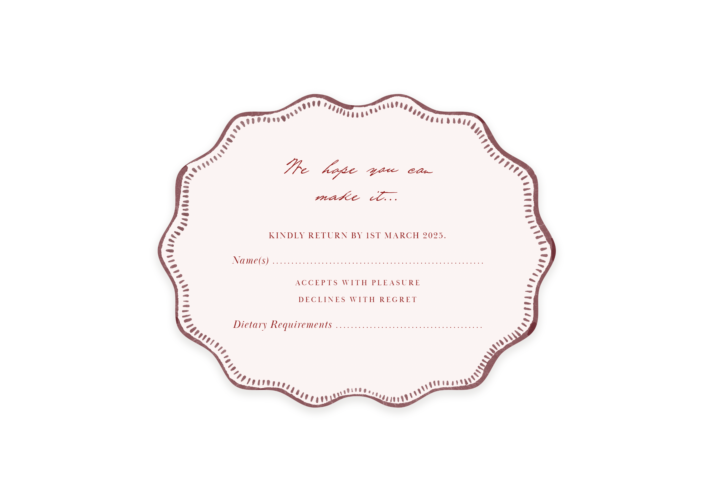 Dinner In Paris - Shaped RSVP