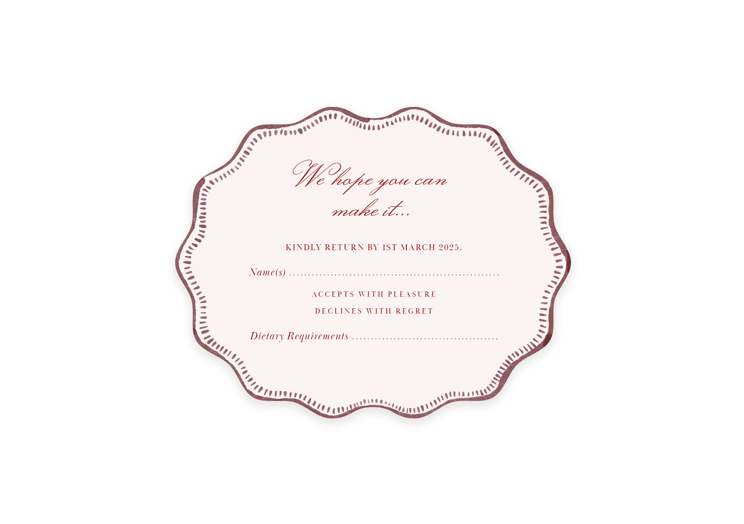 Dinner In Paris - Shaped RSVP