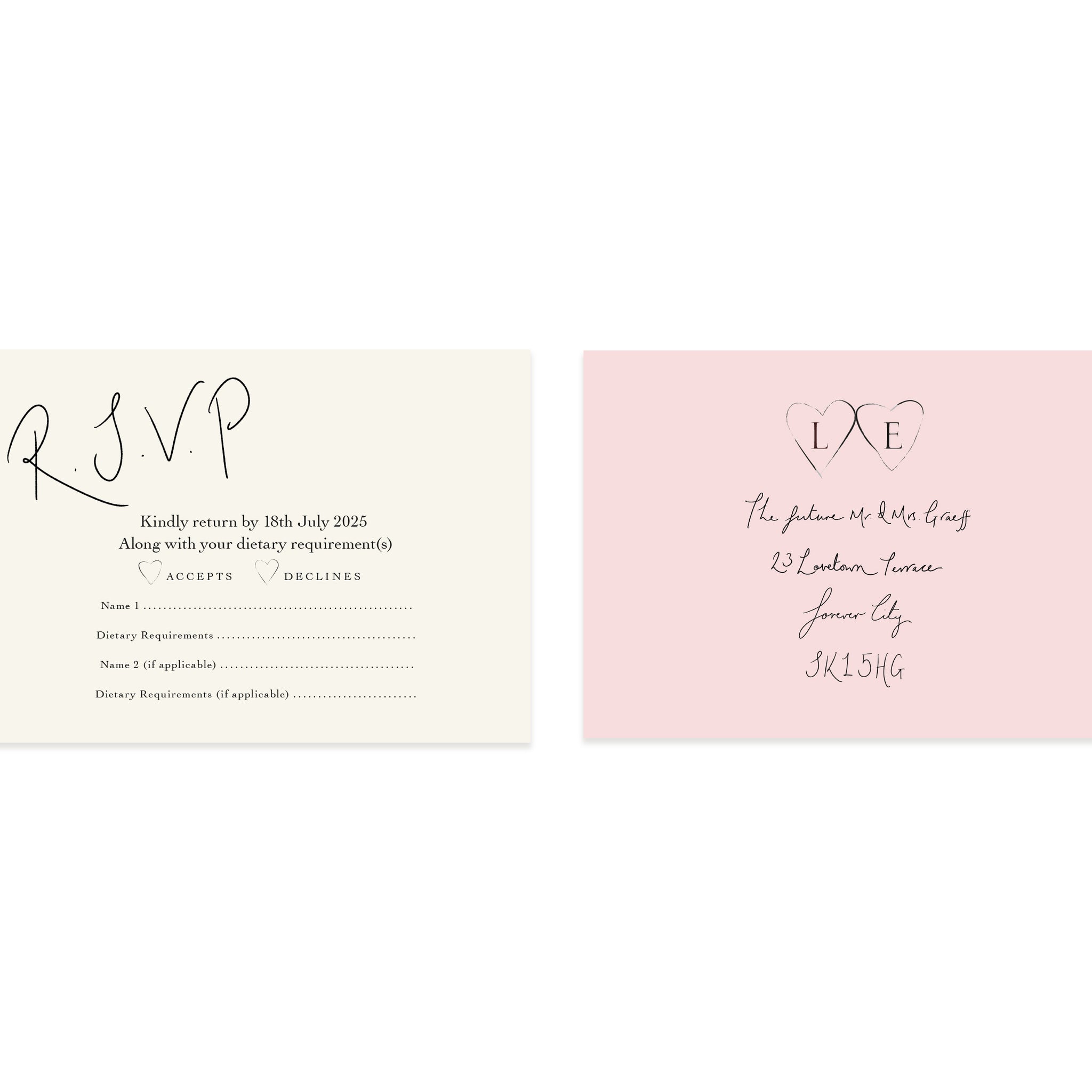 Handwritten Set - RSVP & Addressed Envelope