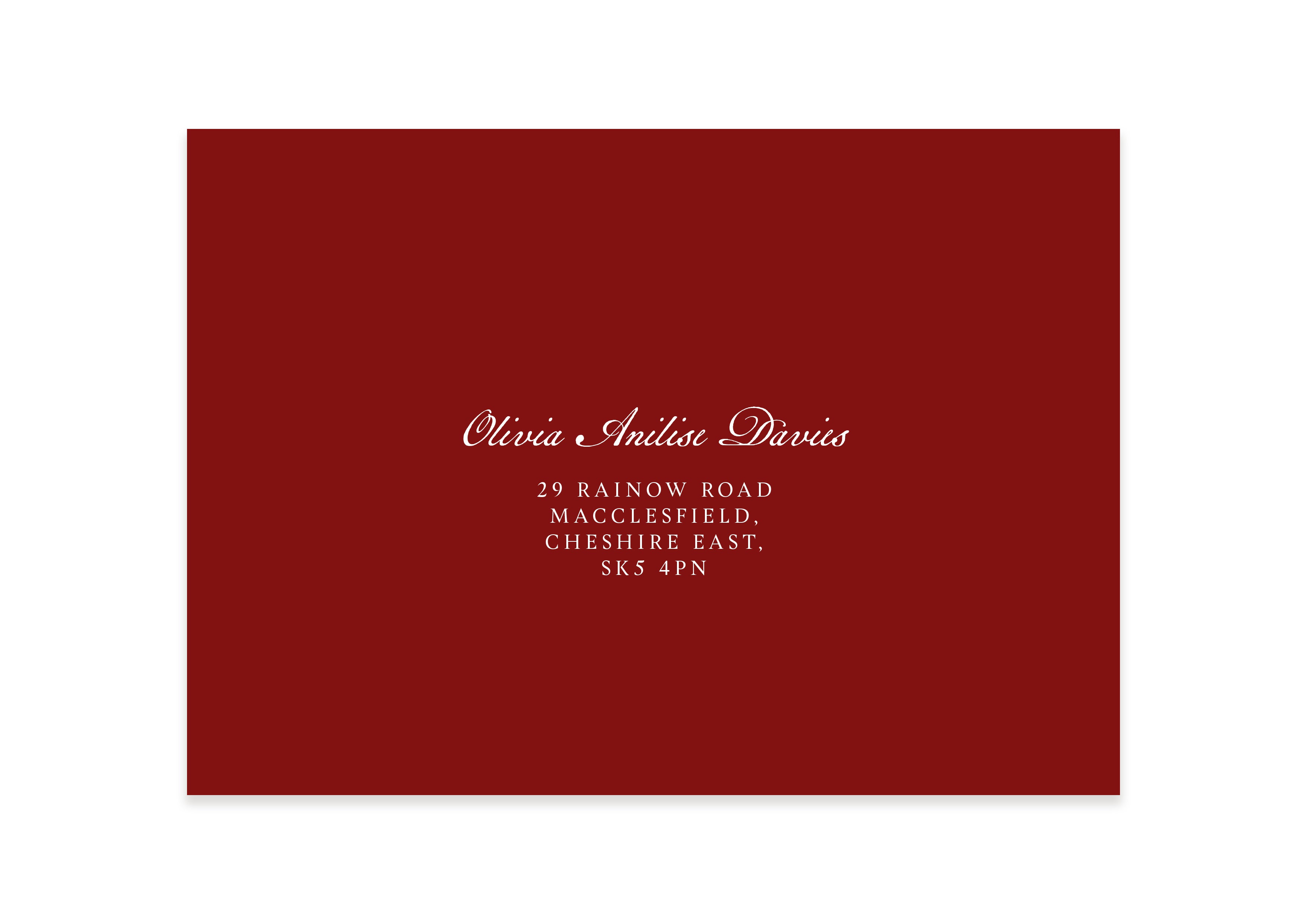Mon Cheri - Red Save The Date/Invite Envelope 2
