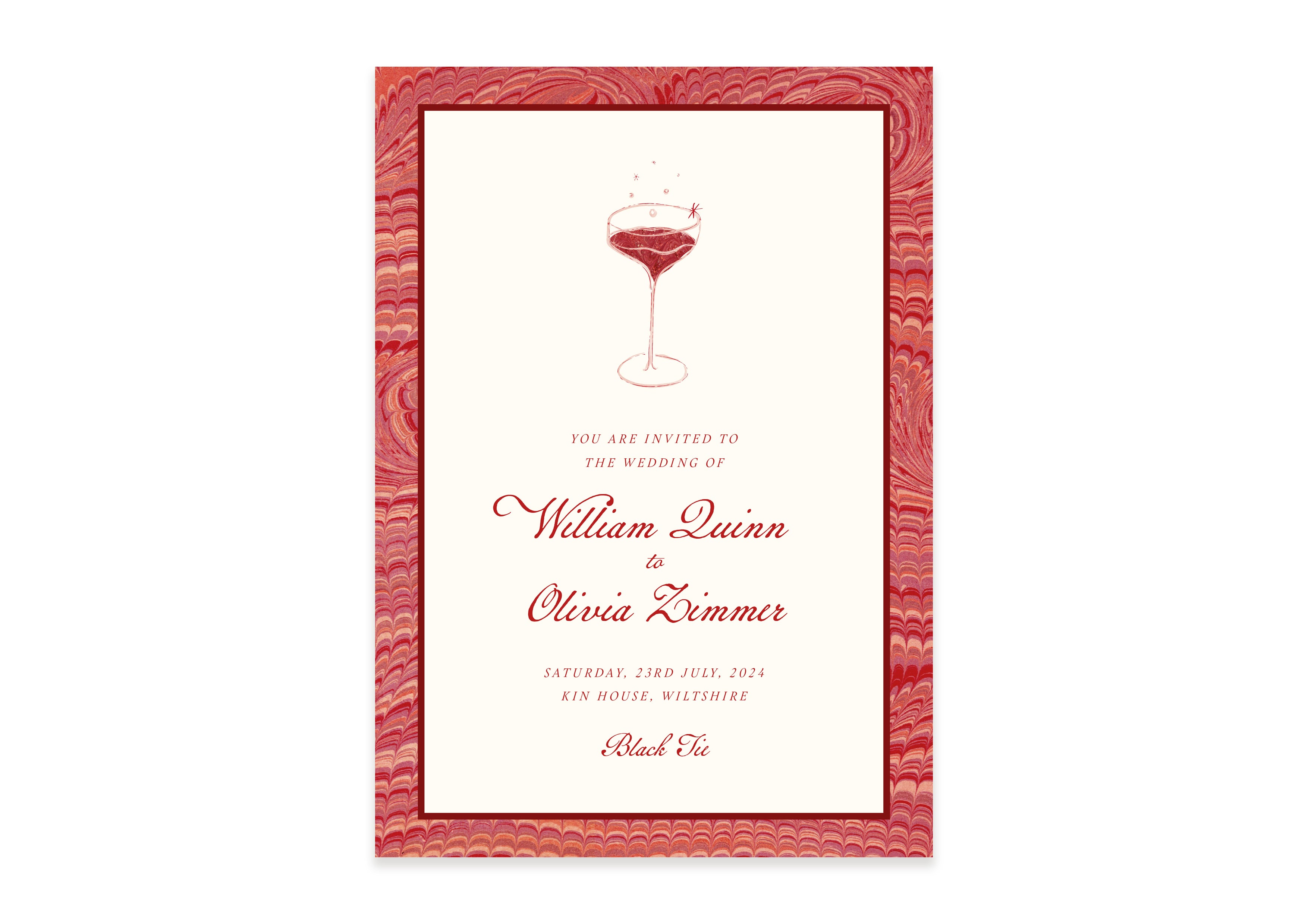 Mon Chéri - Red Invitation