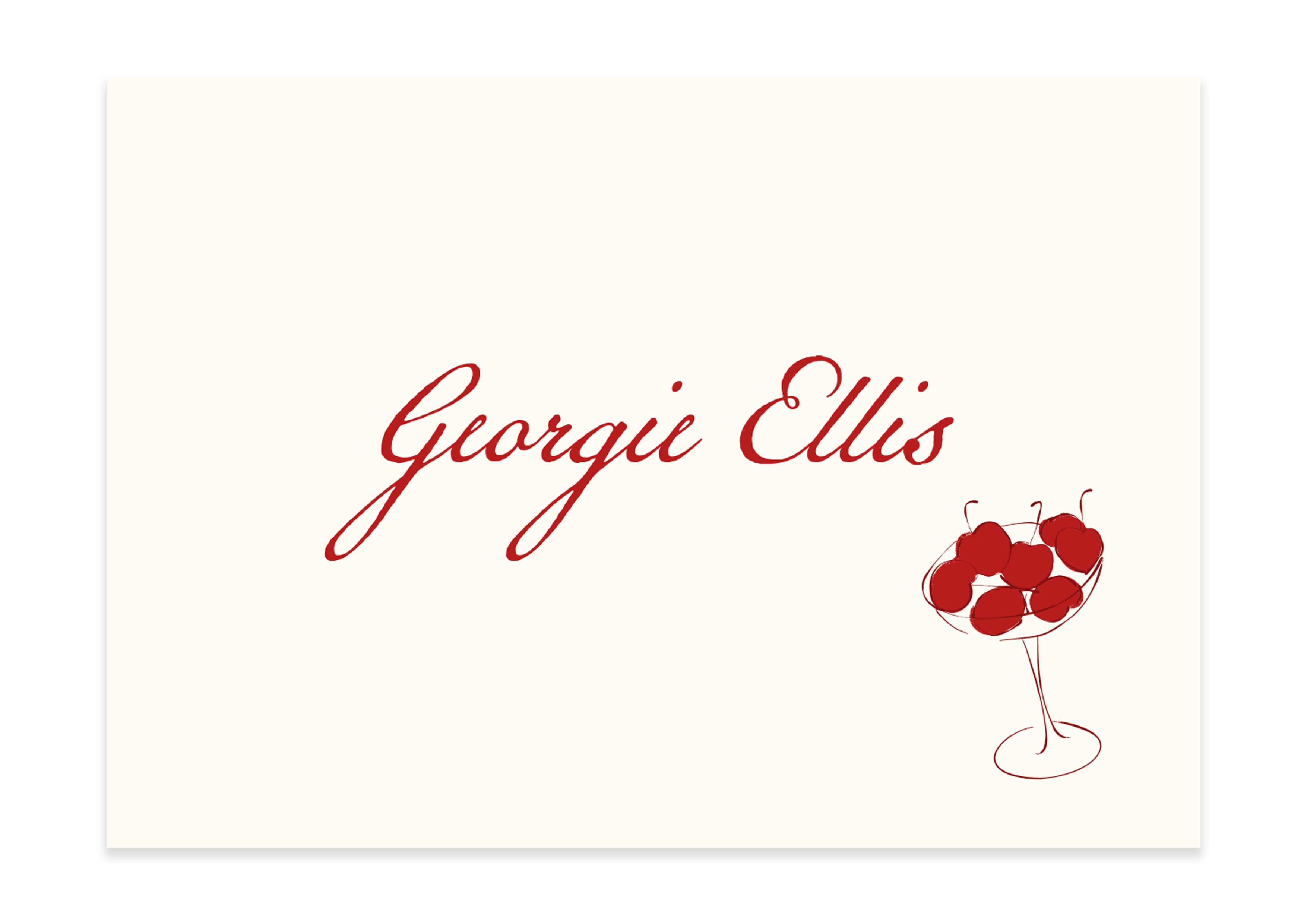 Mon Cheri -  Red Name Card